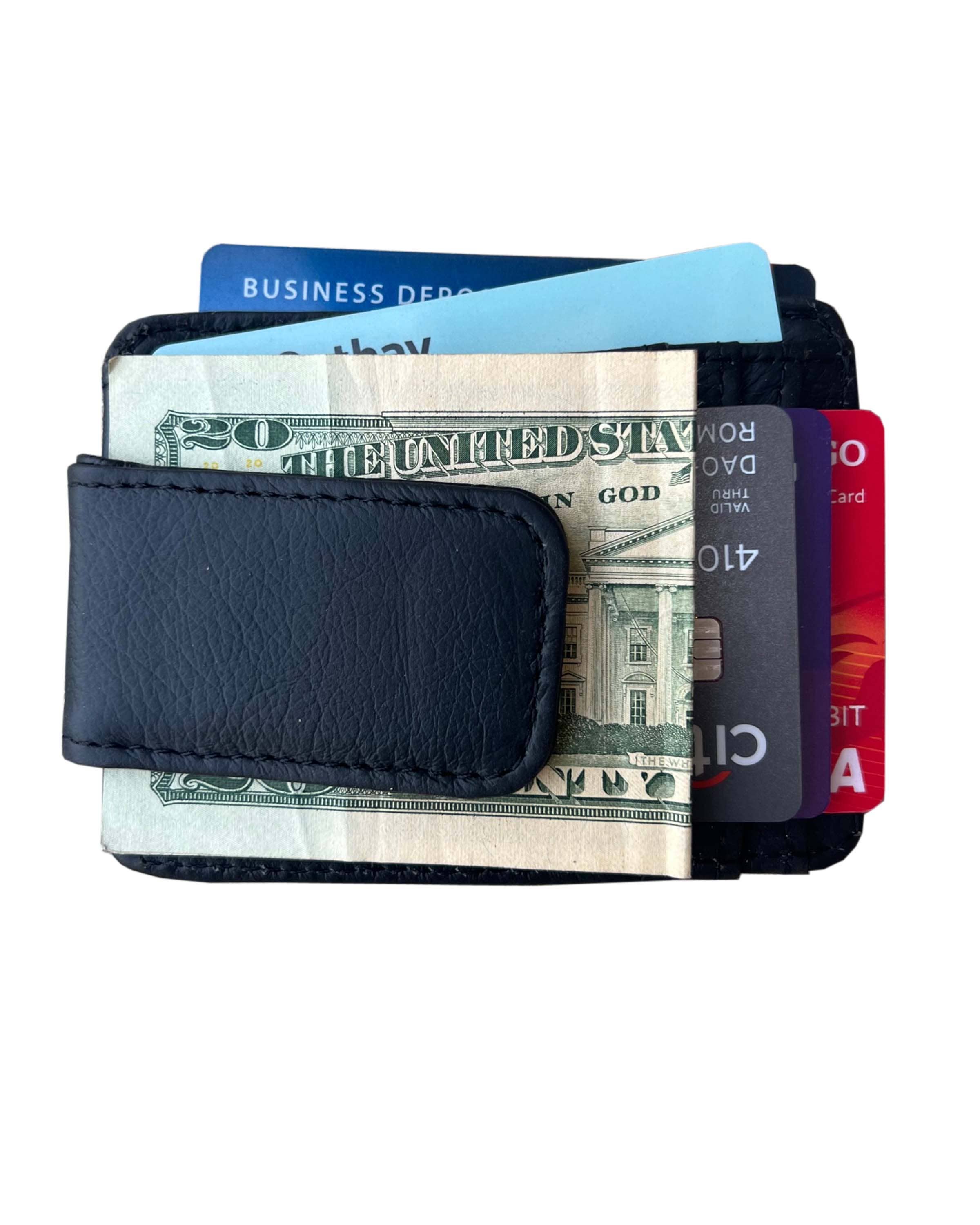 910E * Cowhide leather magnetic money clip