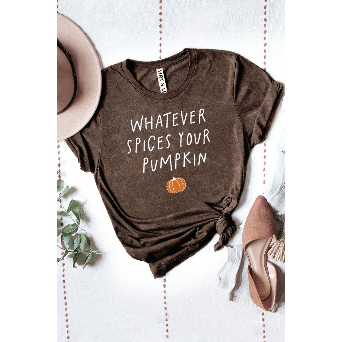 WHATEVR SPICES YOUR PUMPKIN MINERAL GRAPHIC TEE: Mineral Chocolate / XL