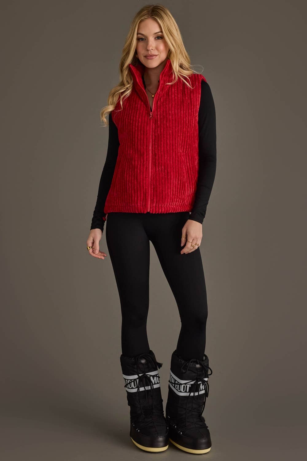 Dark Red Corduroy Vest