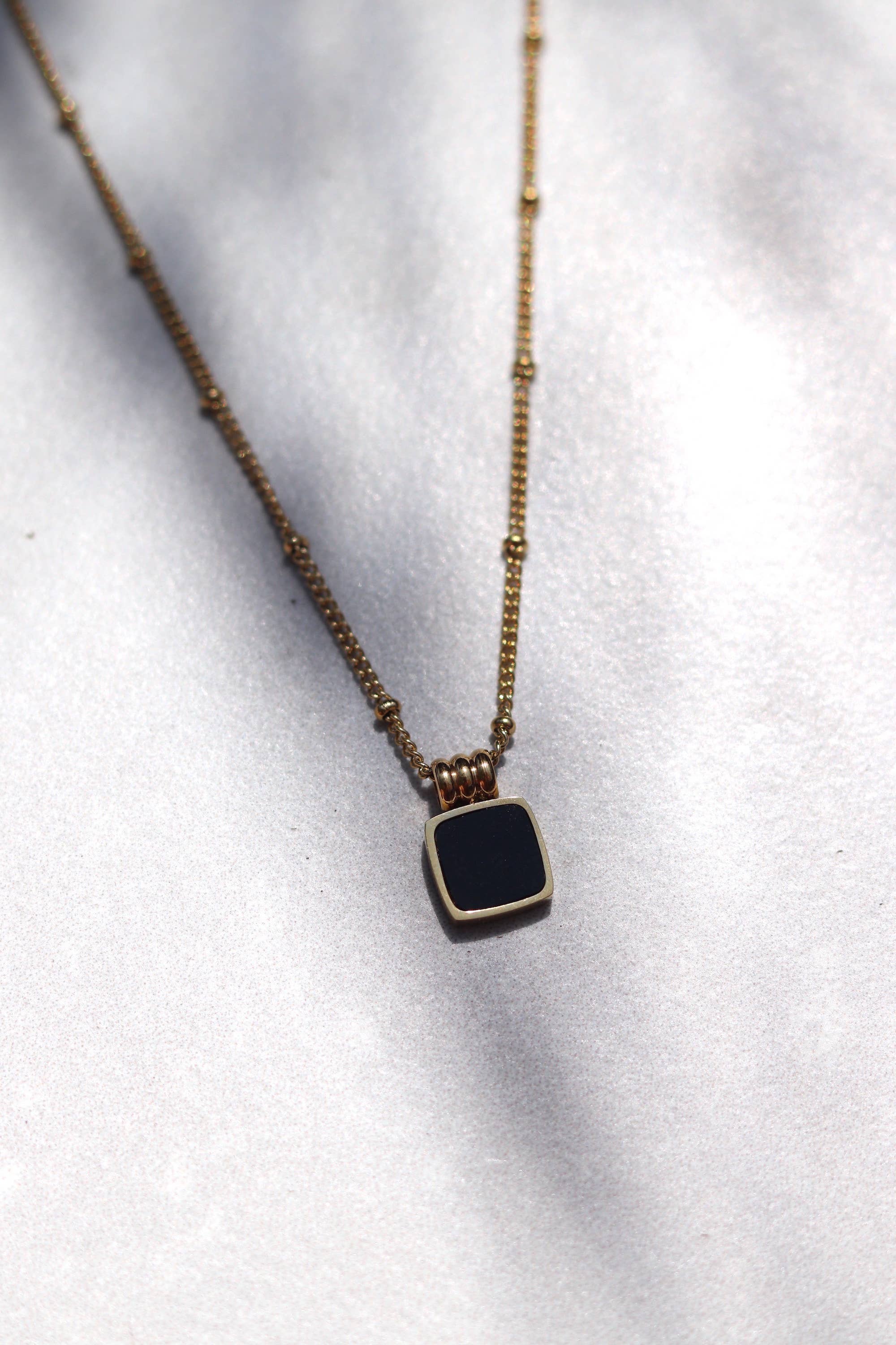 Dee Black Stone Necklace