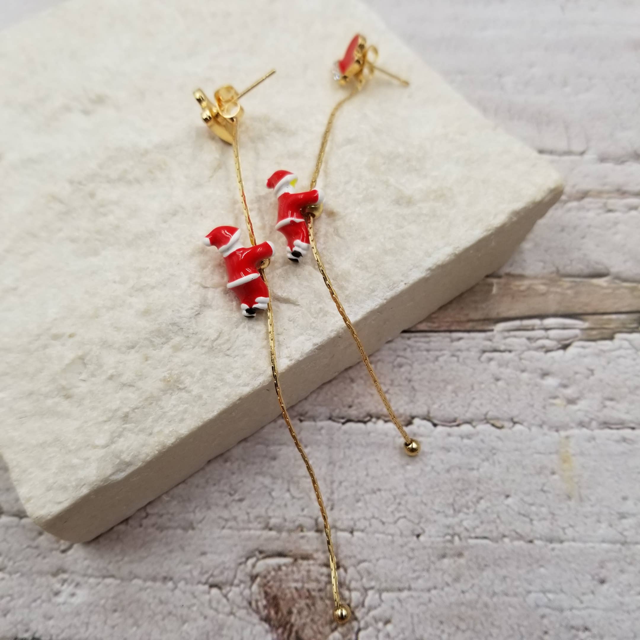 Treasure Wholesale Earrings Delivering Gifts Santa Claus Earrings