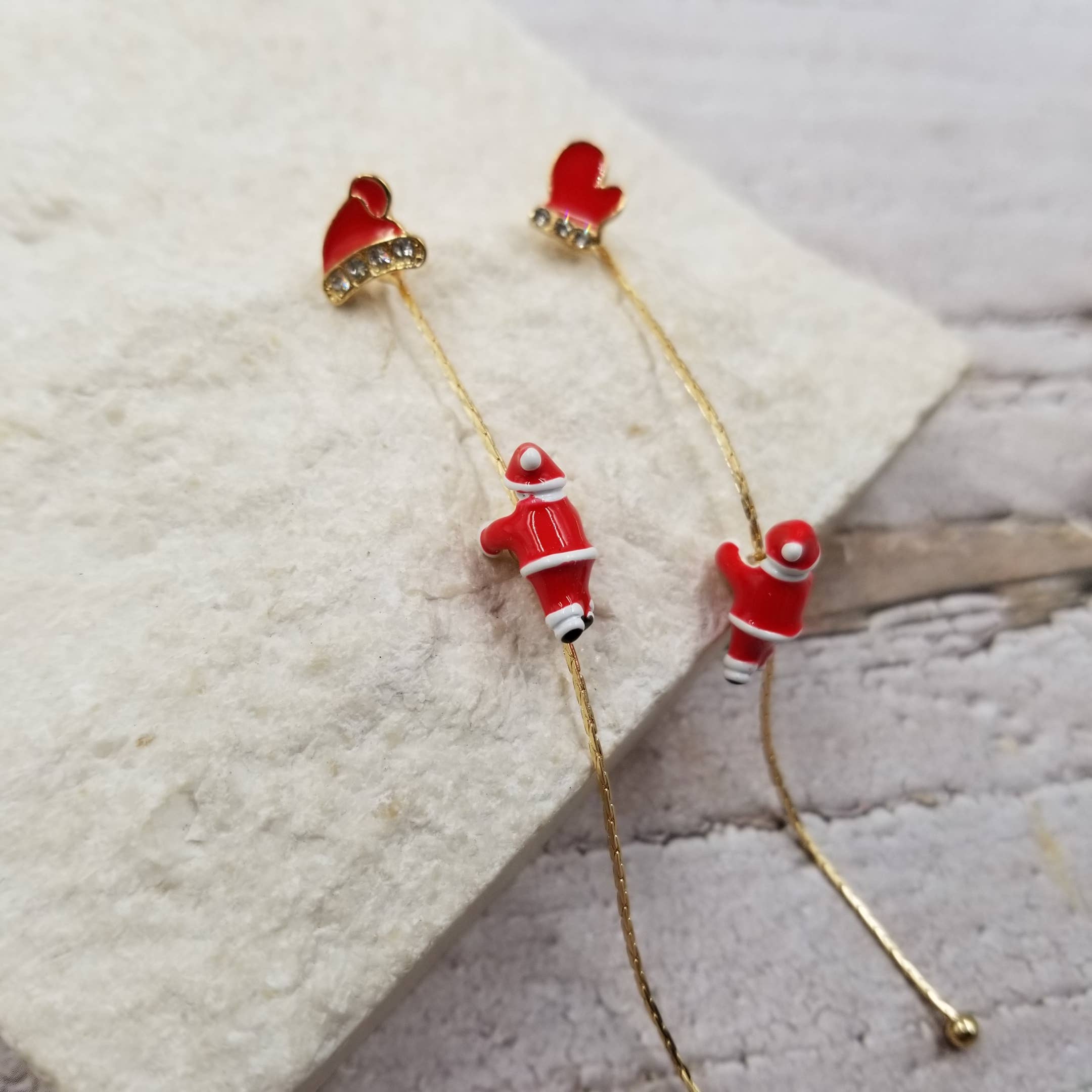 Delivering Gifts Santa Claus Earrings