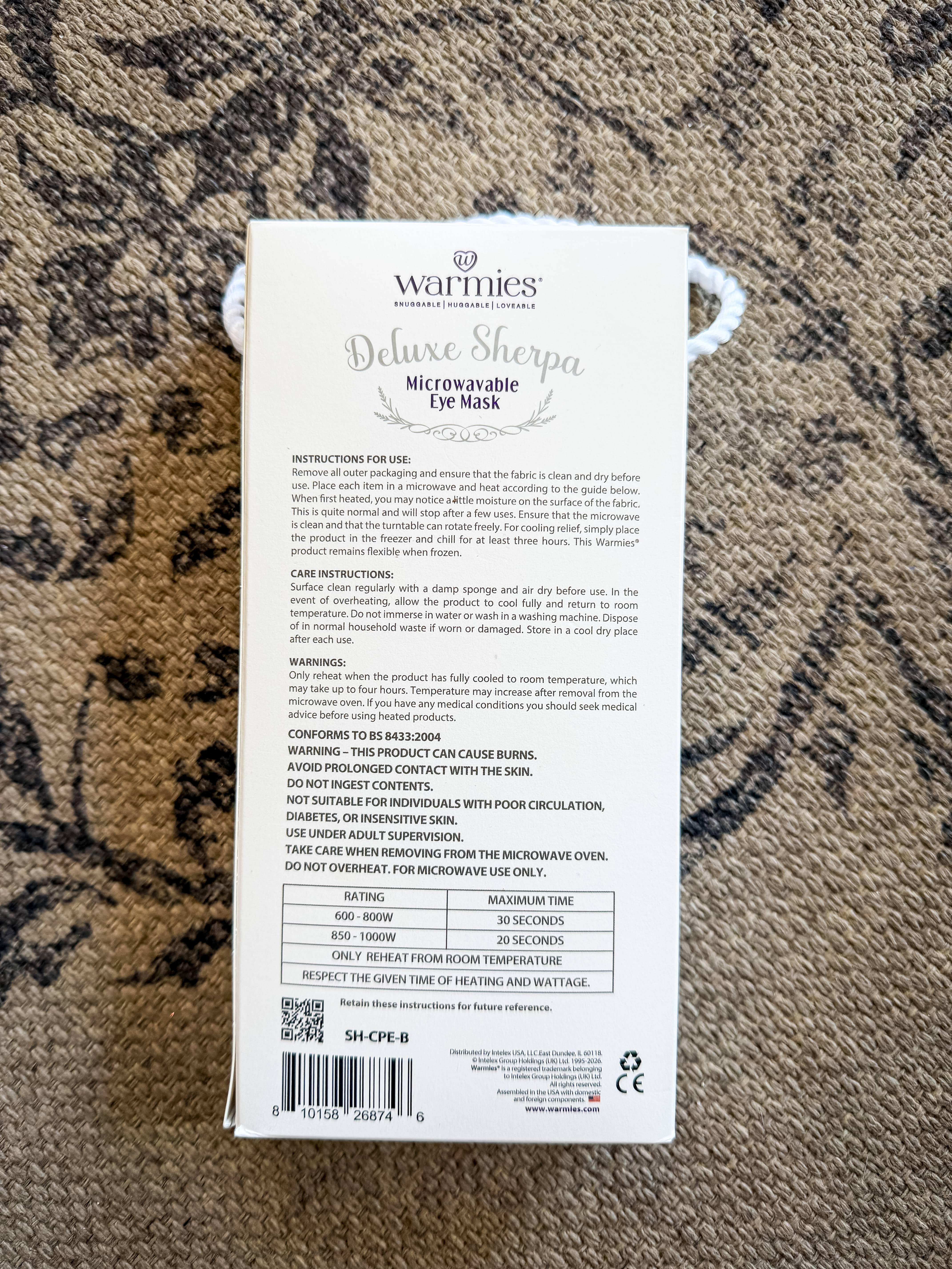 Warmies Deluxe Sherpa Warmies® Eye Mask