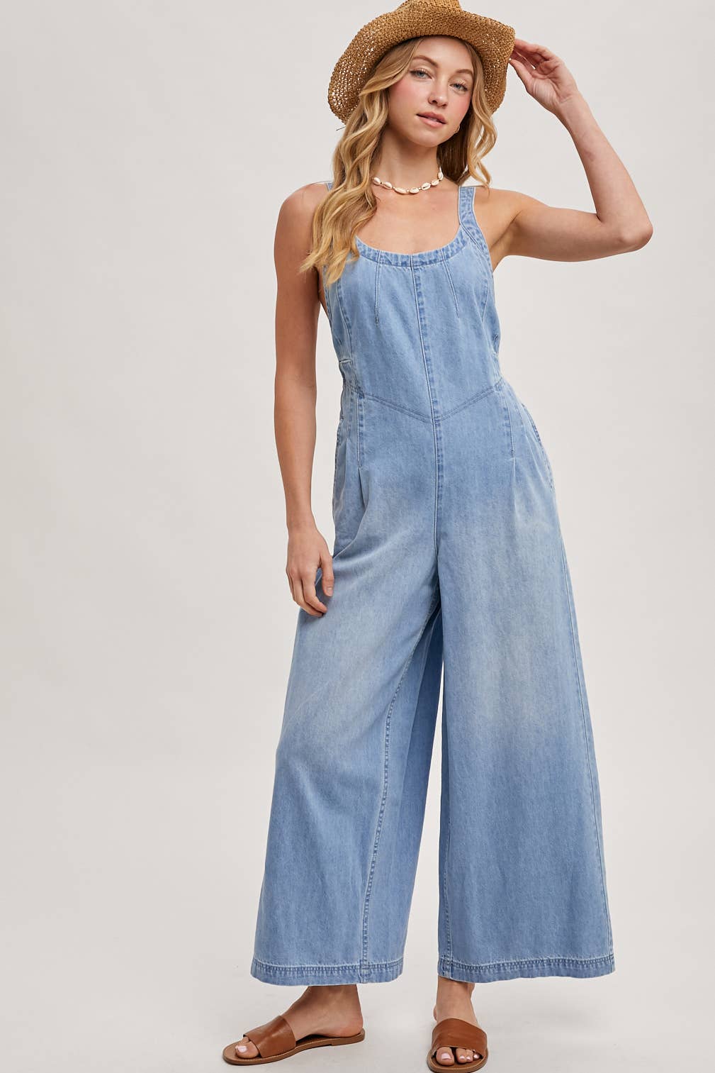 Bluivy DENIM OVERALL JUMPSUIT: LT.WASH / S