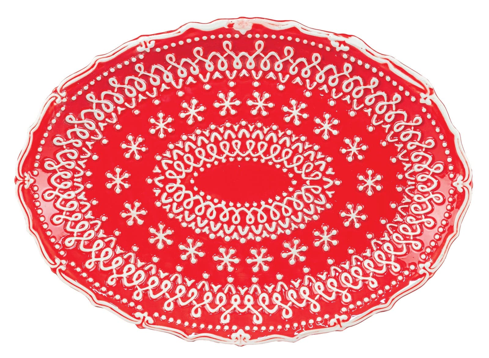 Hannah's Seasonal Decor Dessert Festive Red Dish