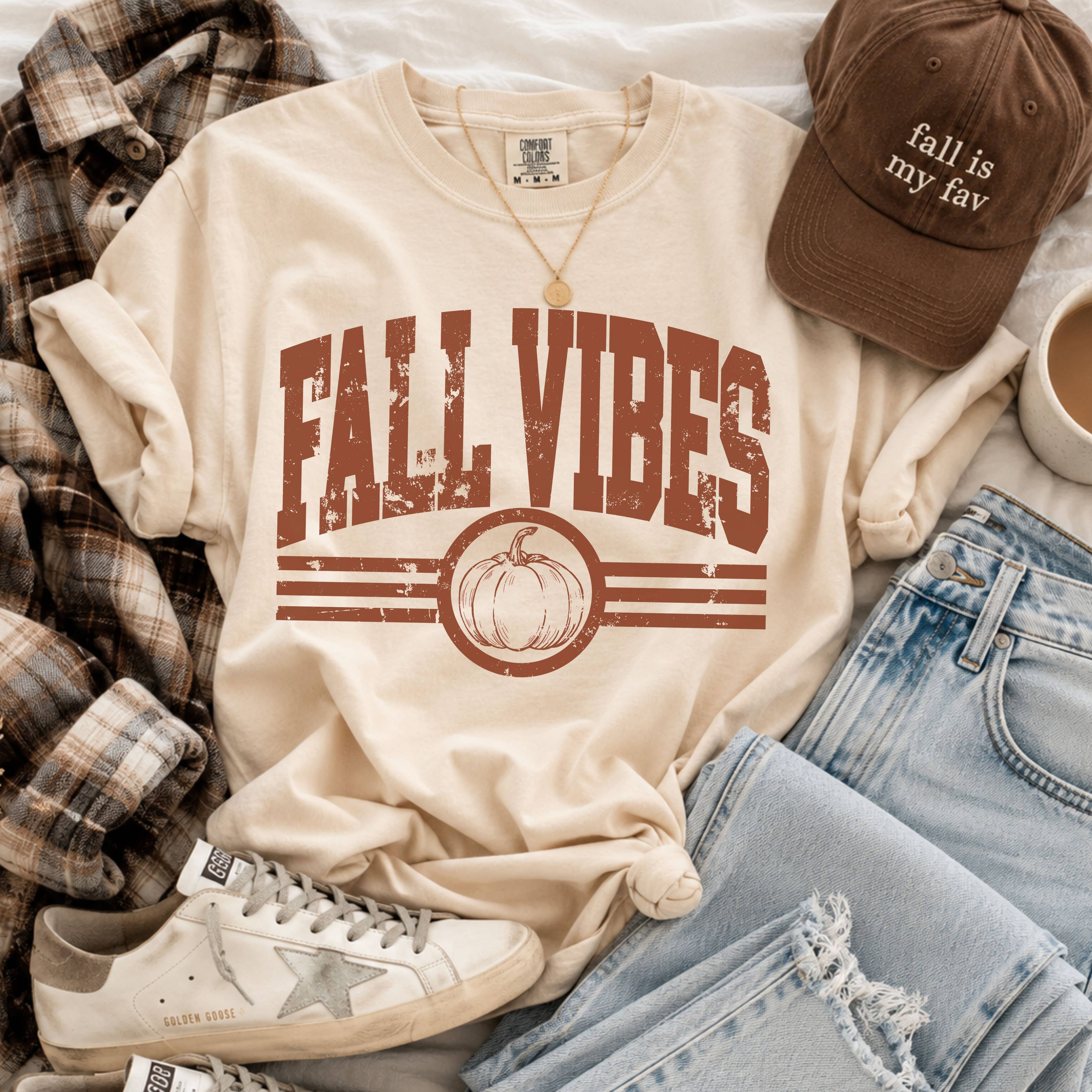 Fall Vibes Tee *13 Colors (S-3X): 2X / Ivory
