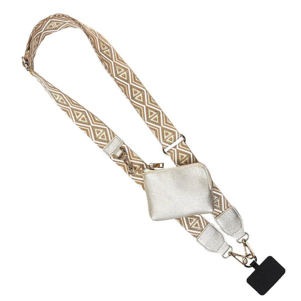 Diamond Pattern Clip & Go Strap w/RFID Pouch