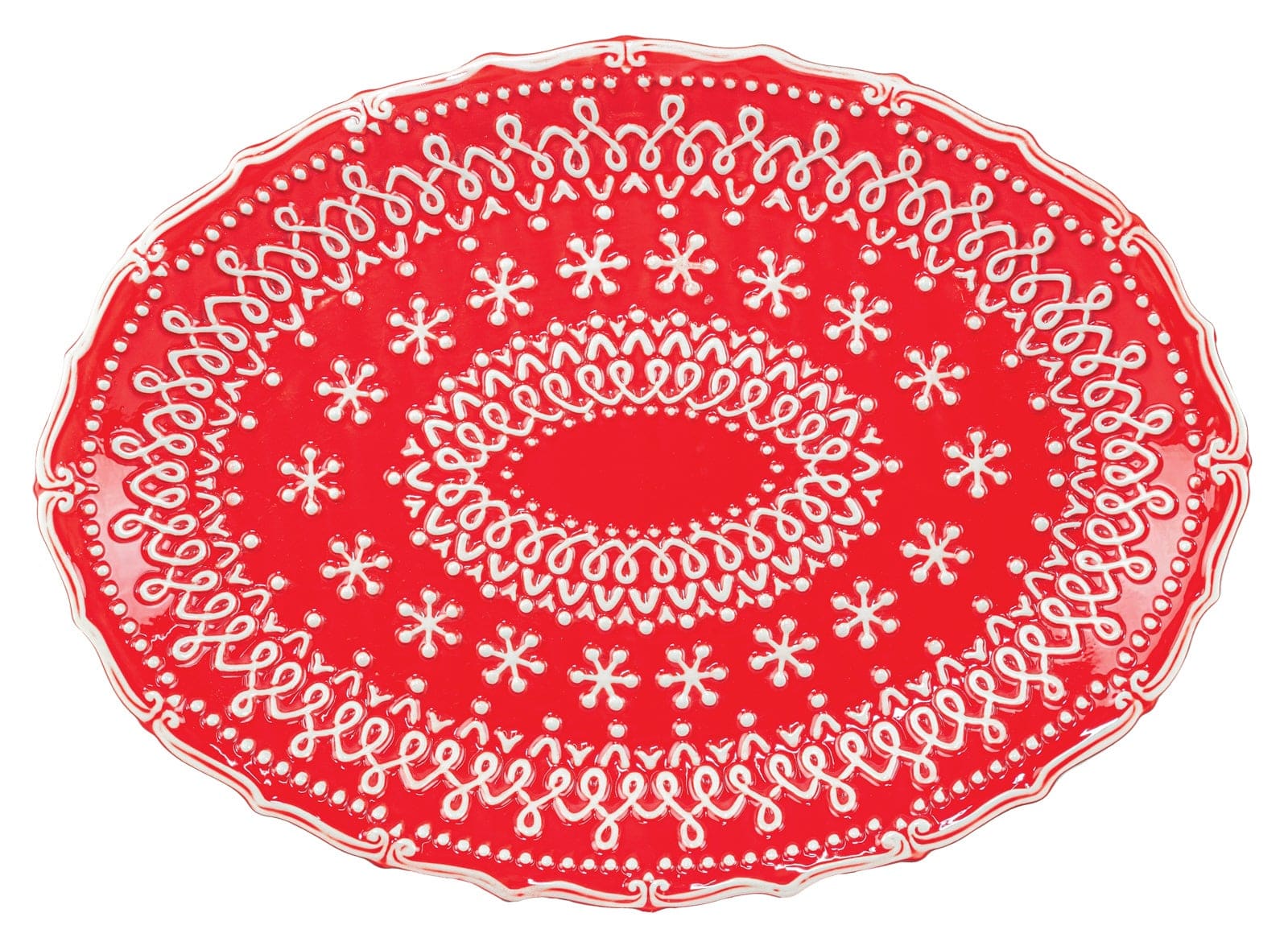 Hannah's Seasonal Decor Dinner Festive Red Dish