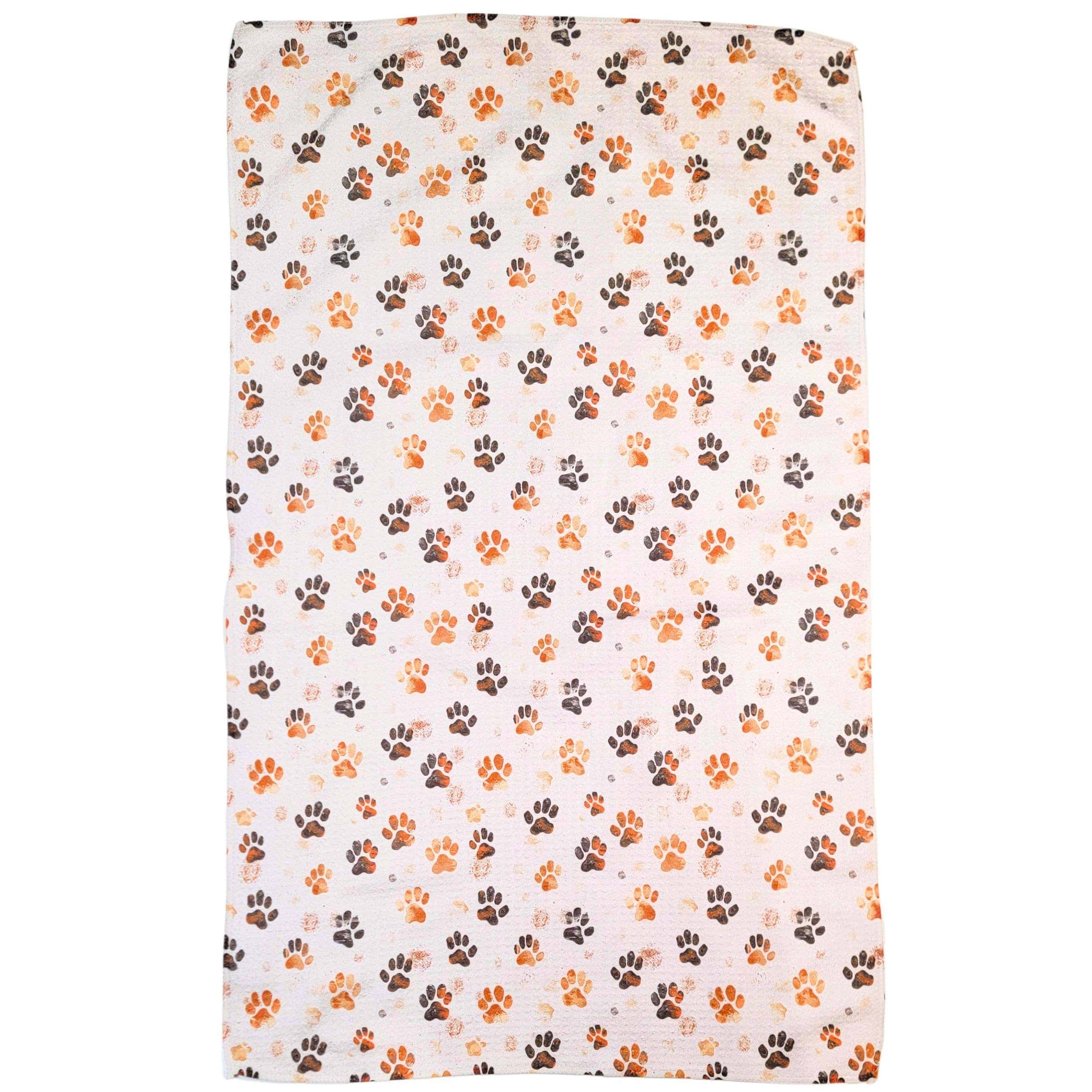 Driftless Studios Dirty Dog Paw Prints Waffle Weave Towels - Spring Decor