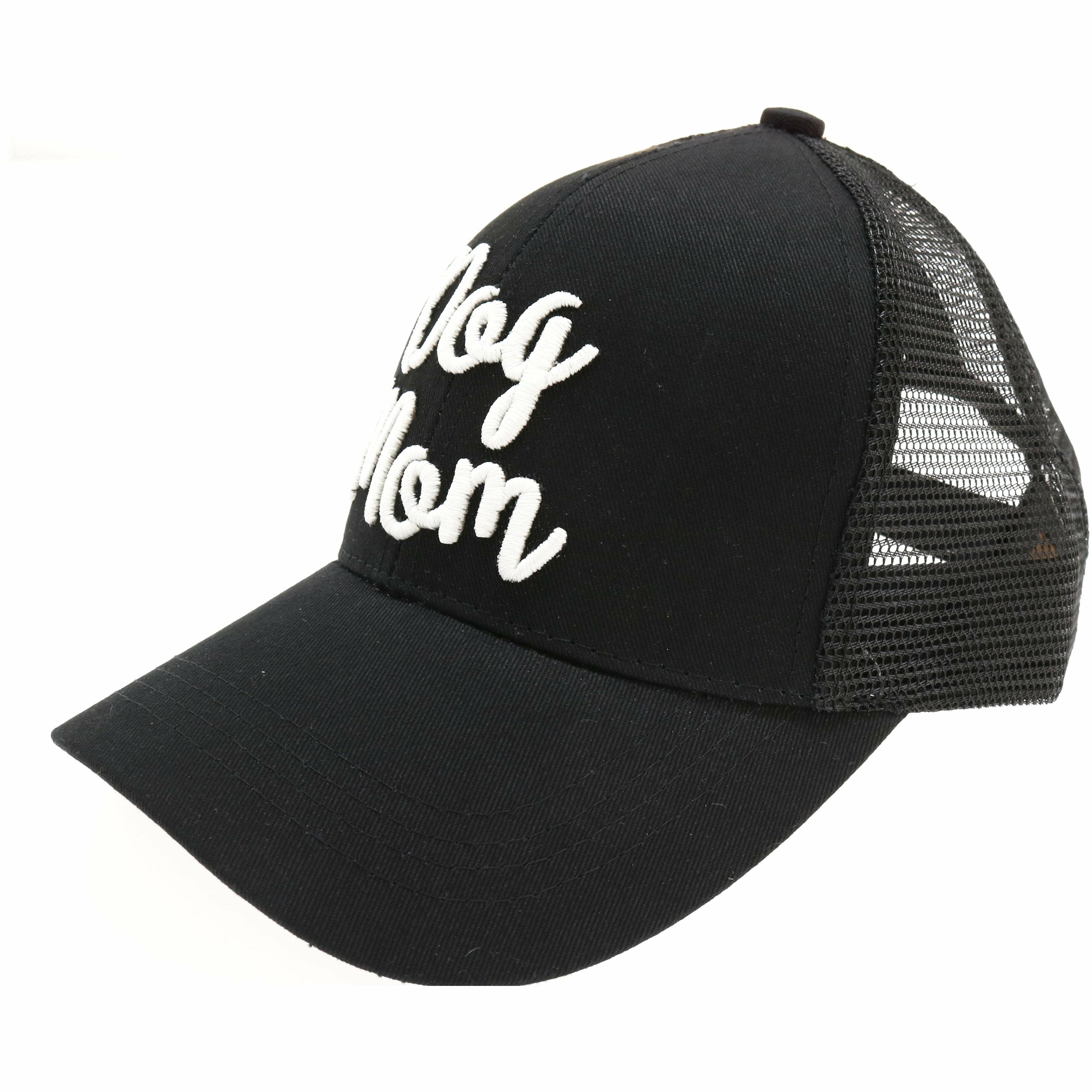 Dog Mom Embroidered High Ponytail CC Ball Cap