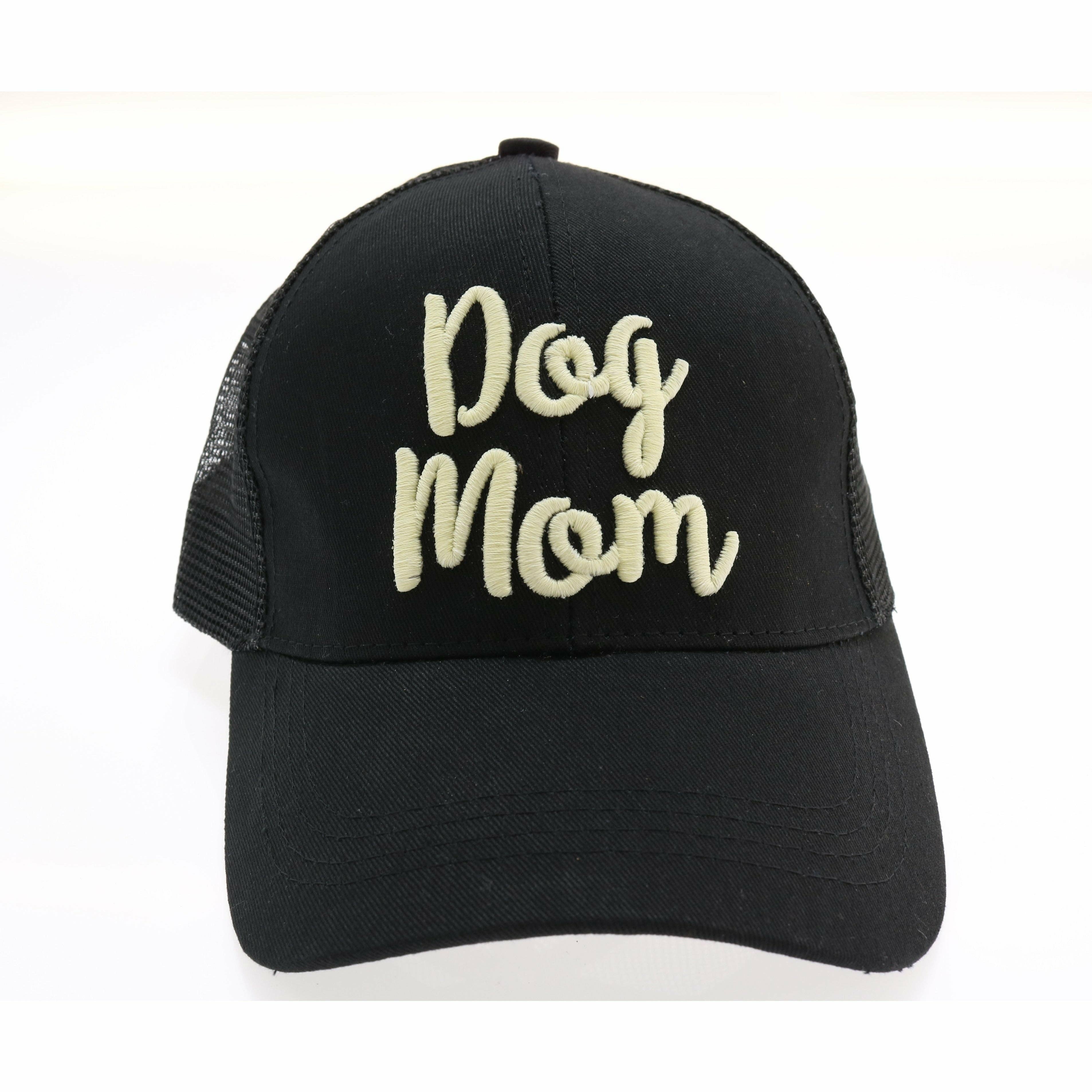 Dog Mom Embroidered High Ponytail CC Ball Cap