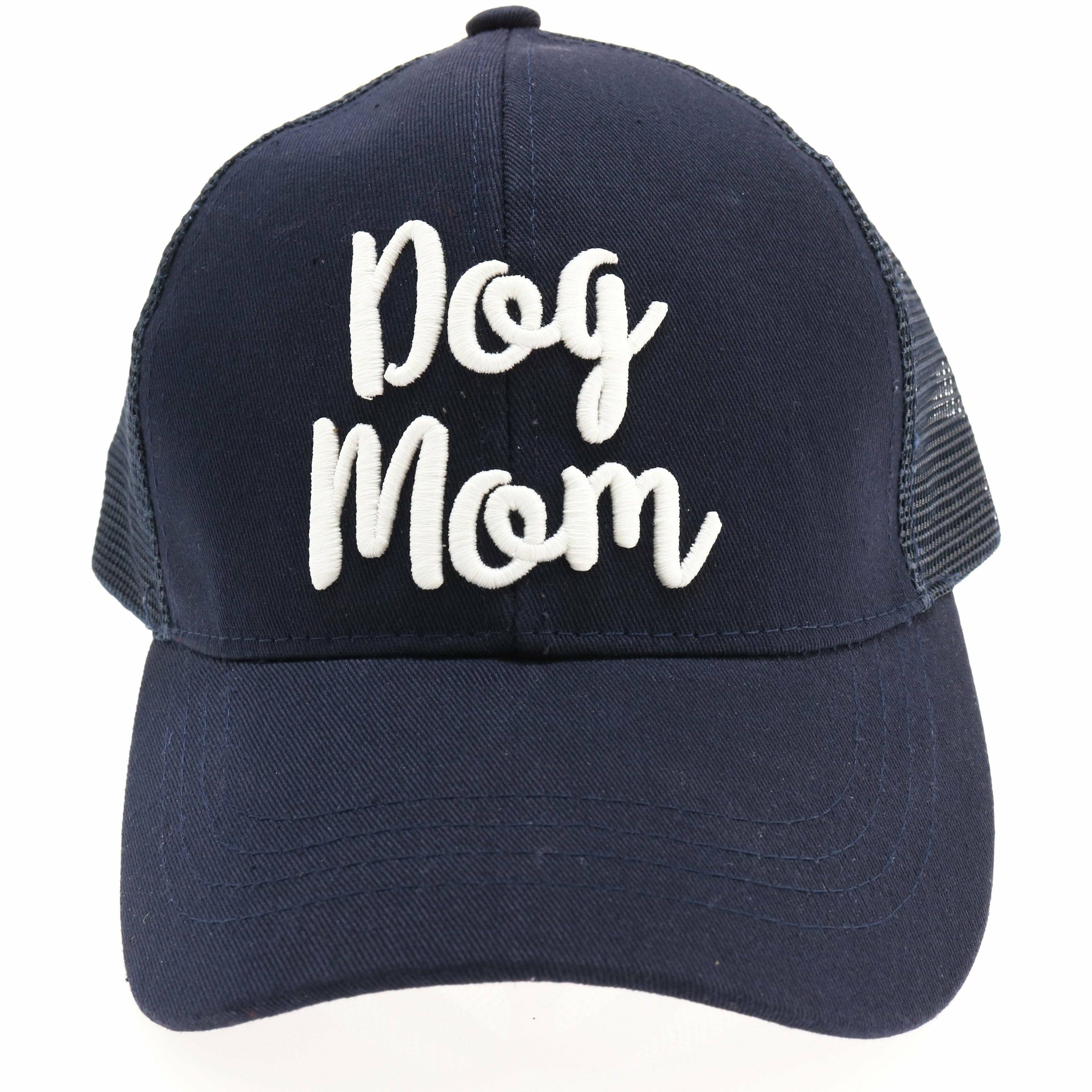 Dog Mom Embroidered High Ponytail CC Ball Cap