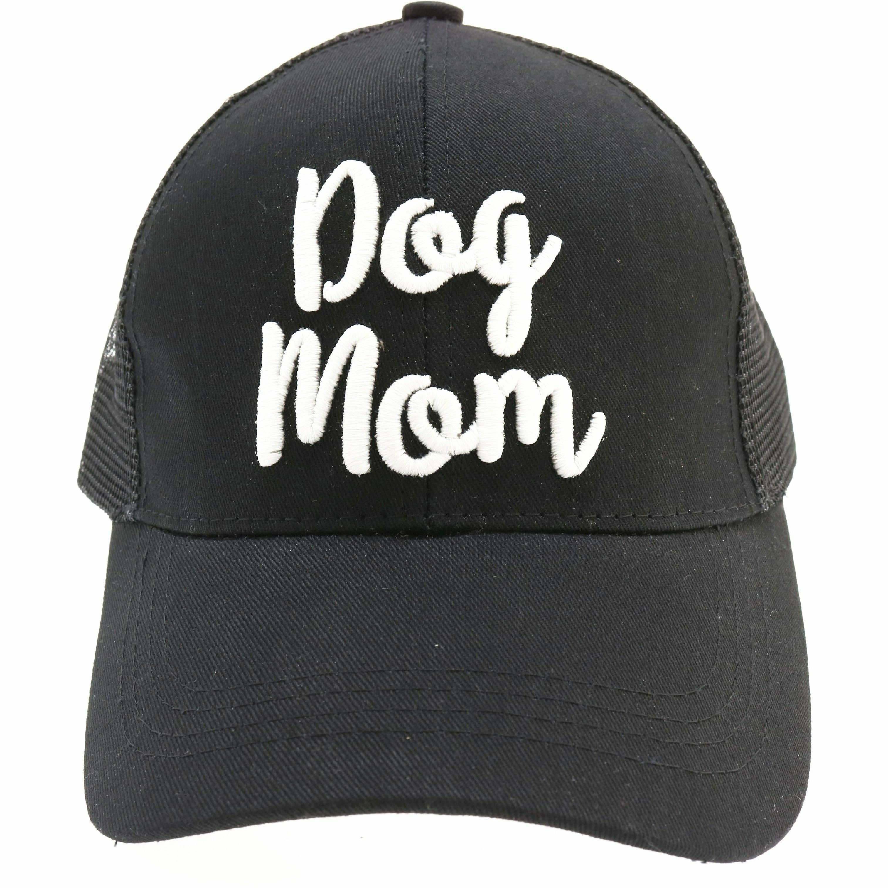 Dog Mom Embroidered High Ponytail CC Ball Cap