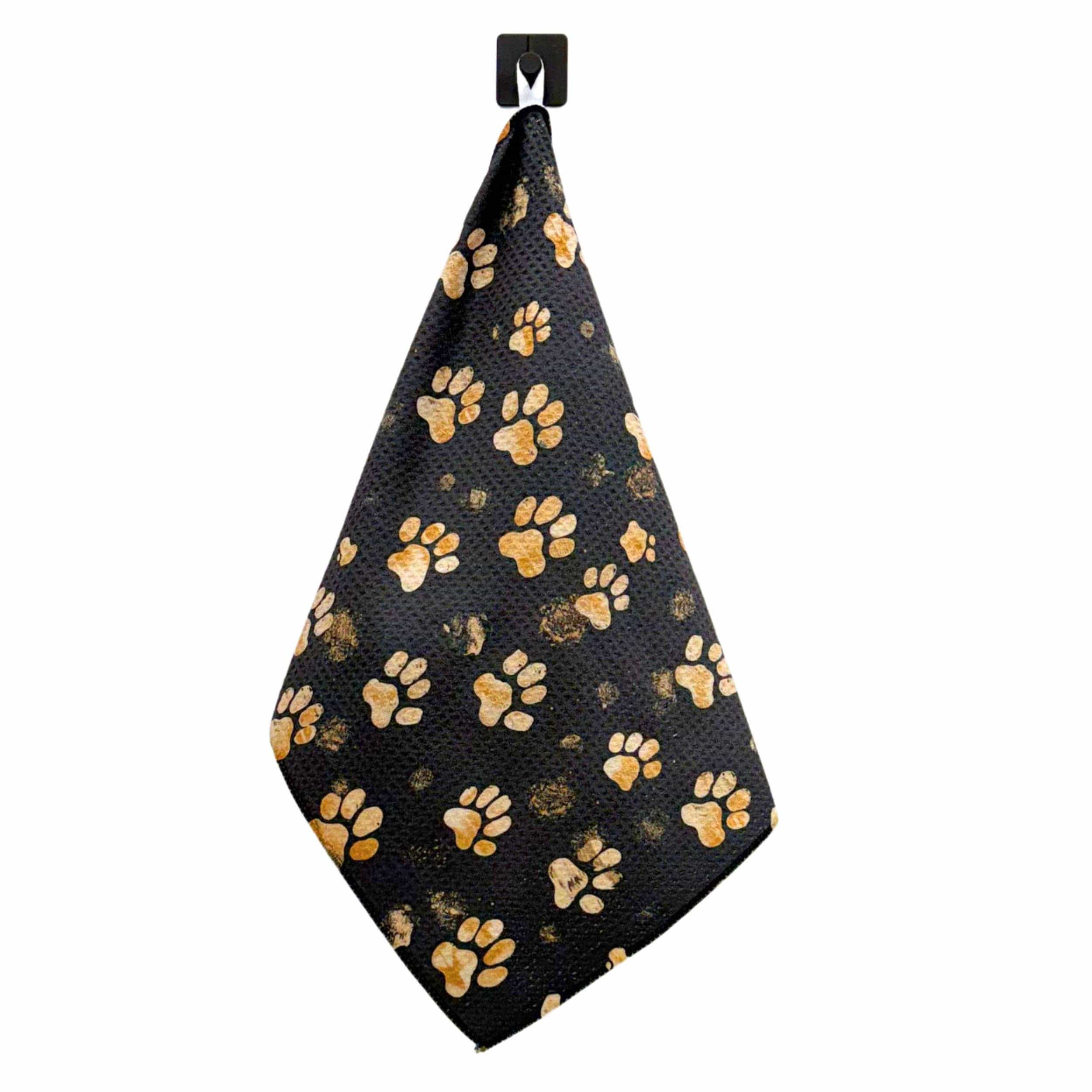 Dog Paw Prints Waffle Kitchen Tea Towel