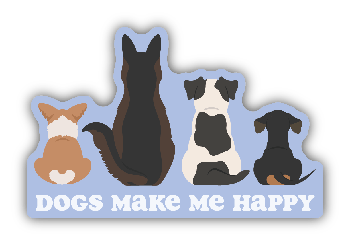 Dogs Make Me Happy Sticker