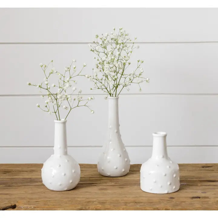 White Dottie Bud Vase