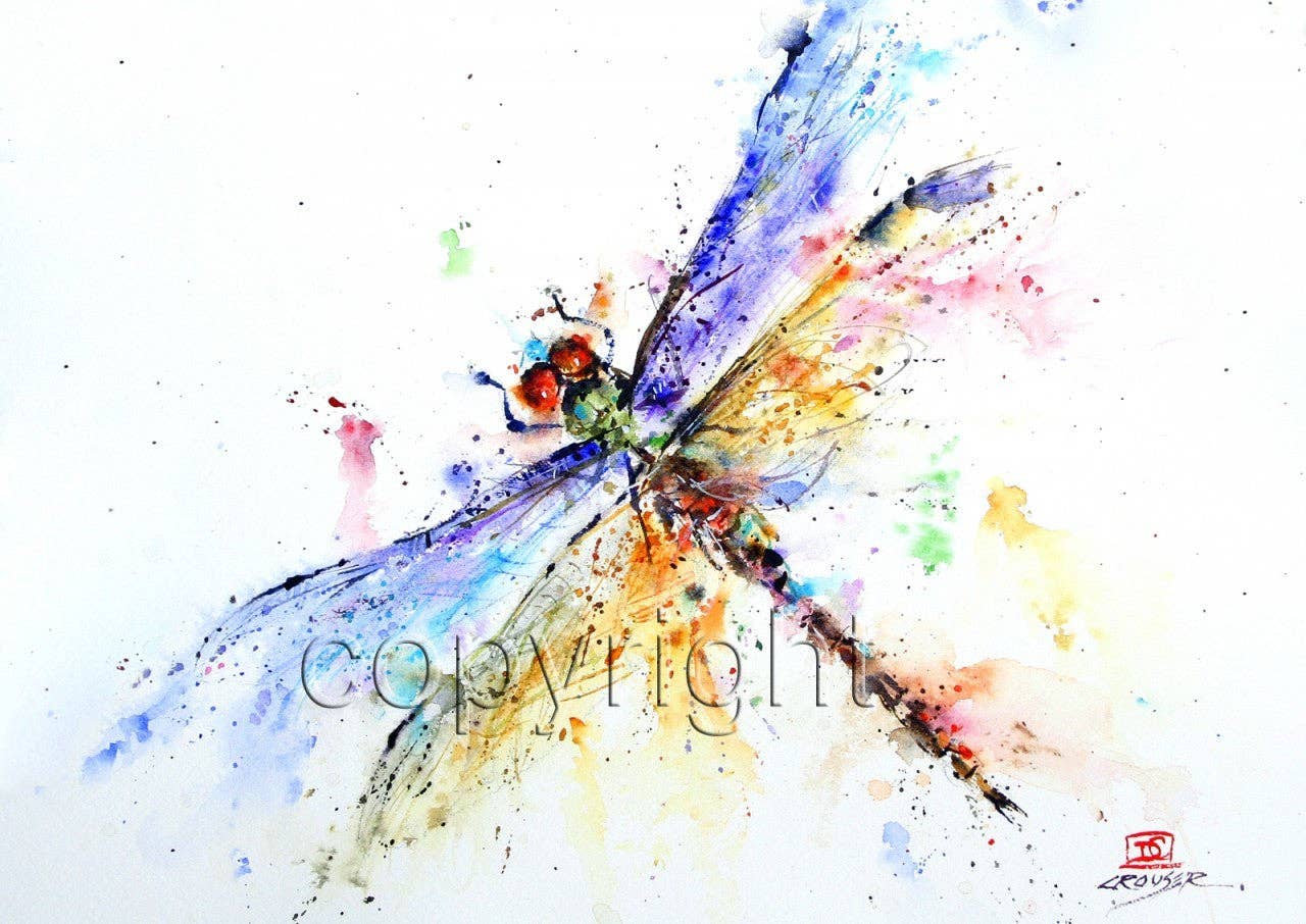 Dragonfly Watercolor Card