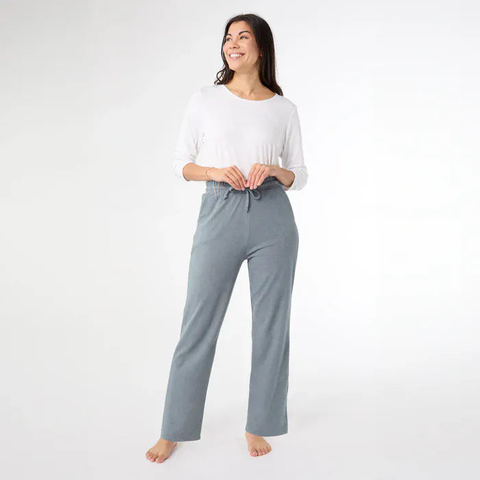Dusty Blue Weekend Brushed Wide Leg Lounge Pants