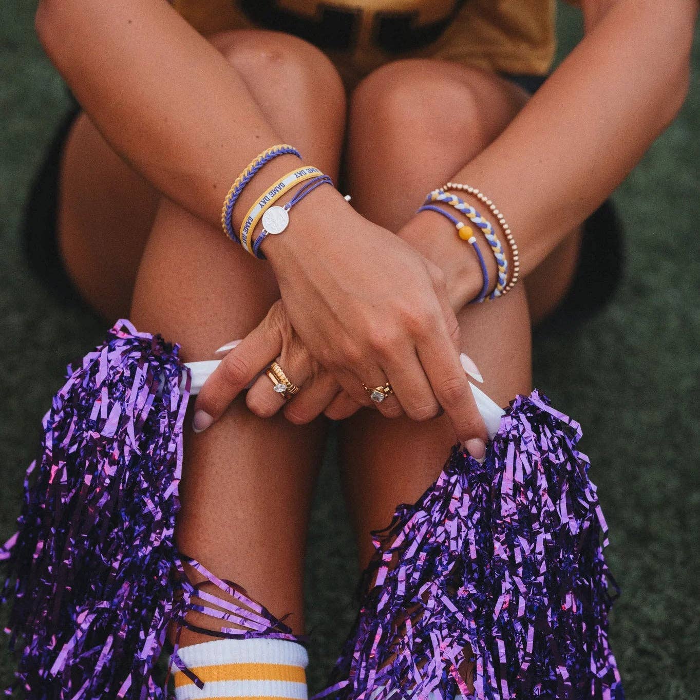 MN Game Day Purple & Yellow Hair Tie Bracelets