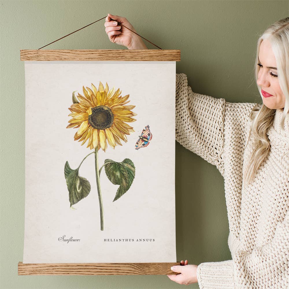 Yellow Botanical Sunflower Canvas Print
