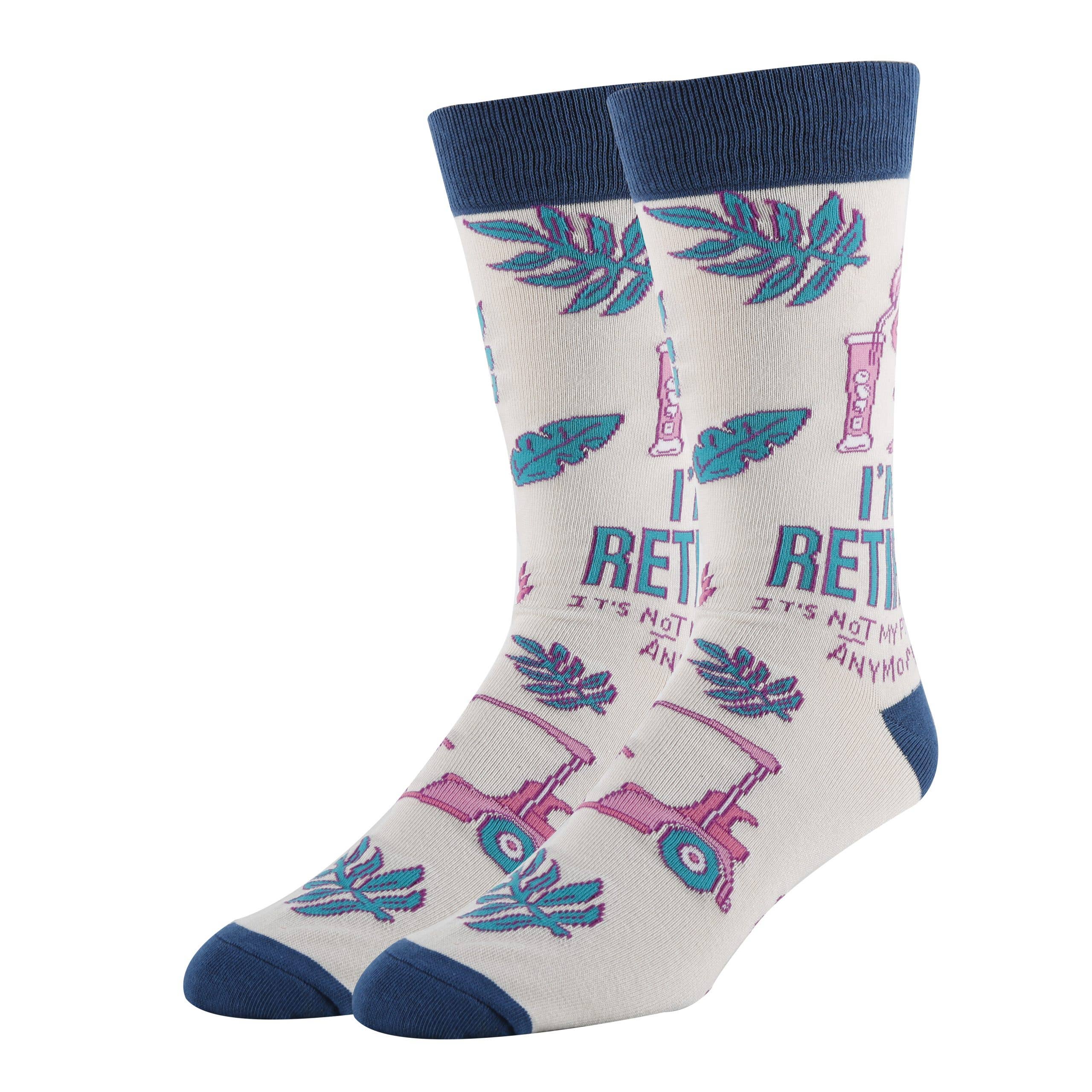Retired | Men's Funny Flamingo Cotton Crew Socks