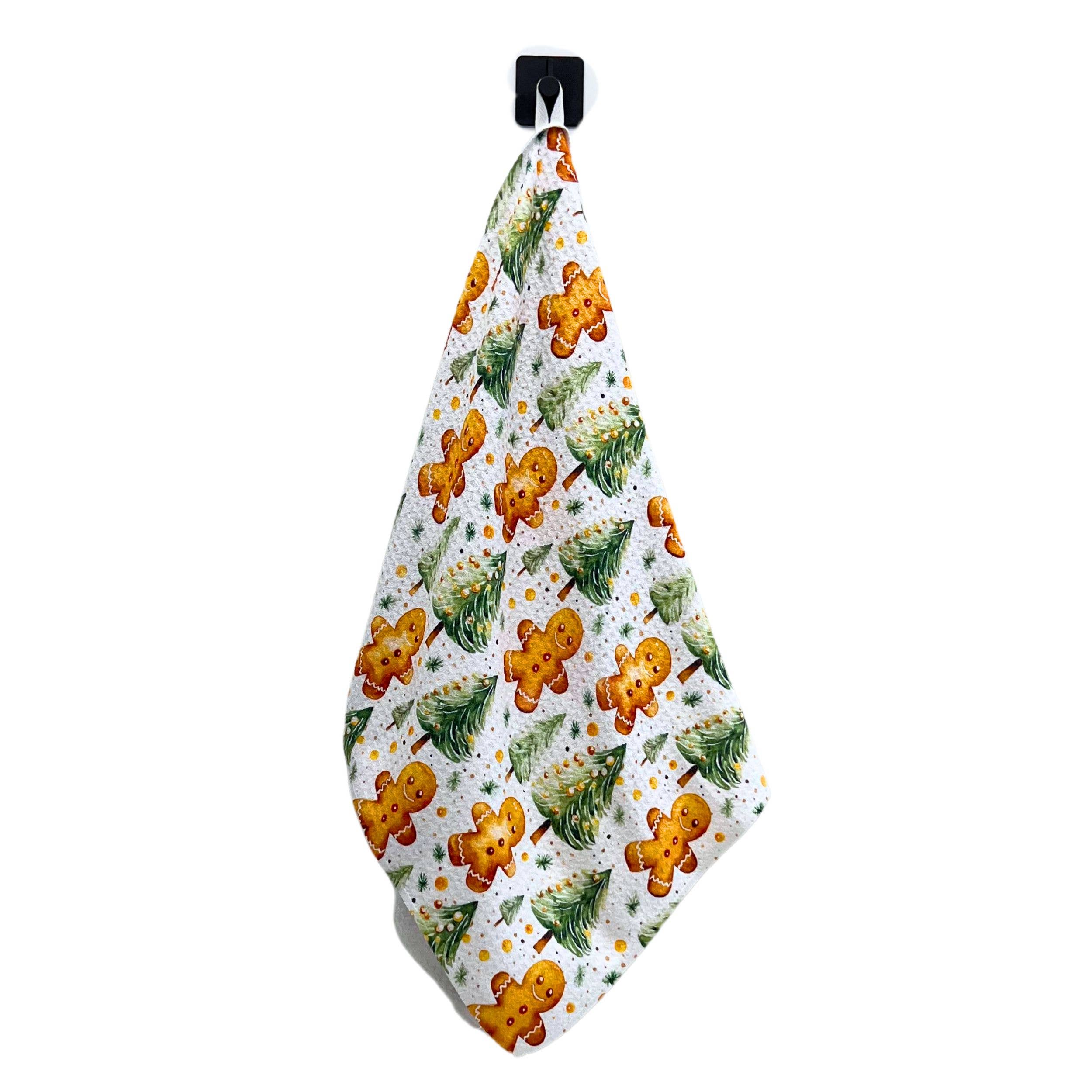 Gingerbread Man With Christmas Tea Towels With Hanging Loop