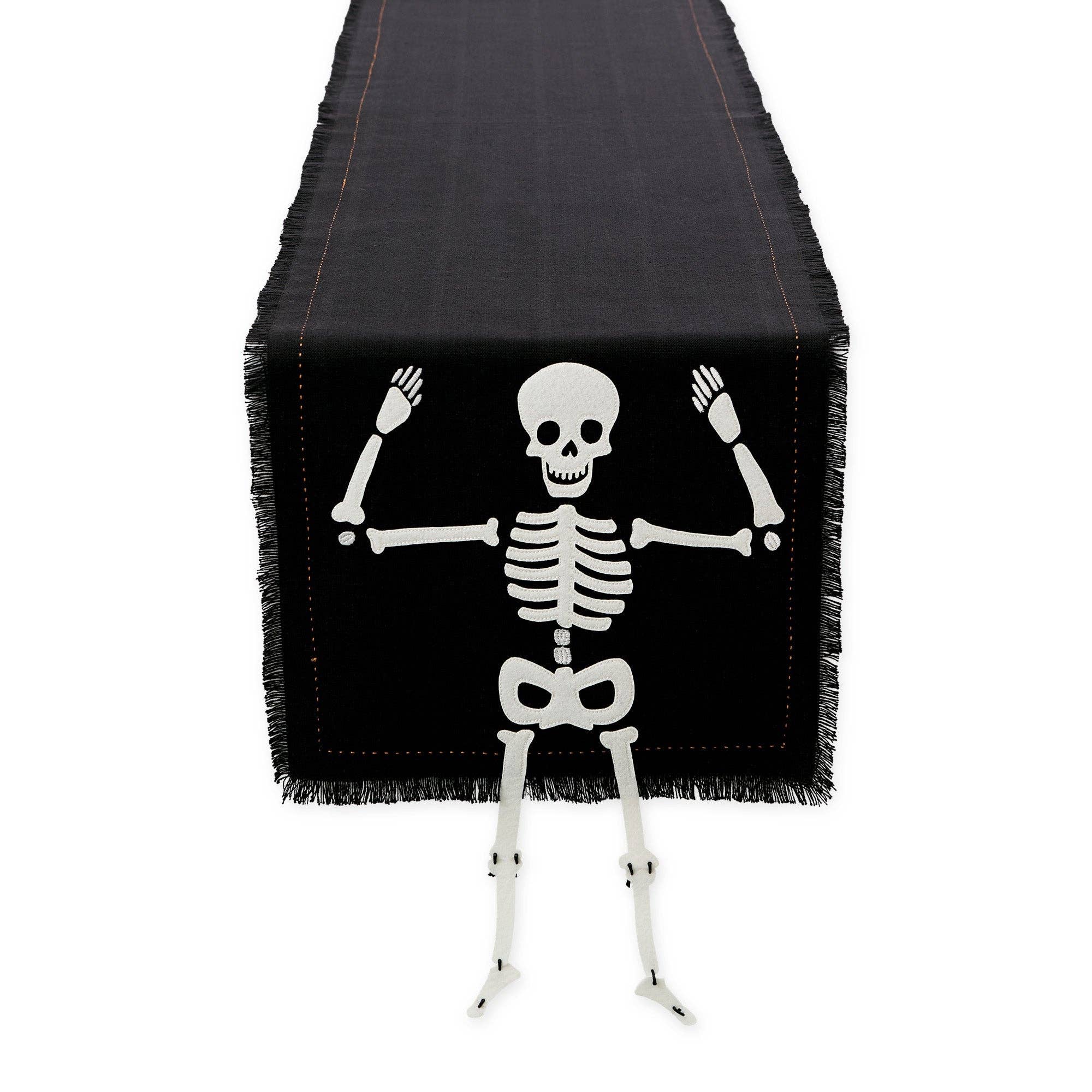 Happy Skeleton Embellished Table Runner