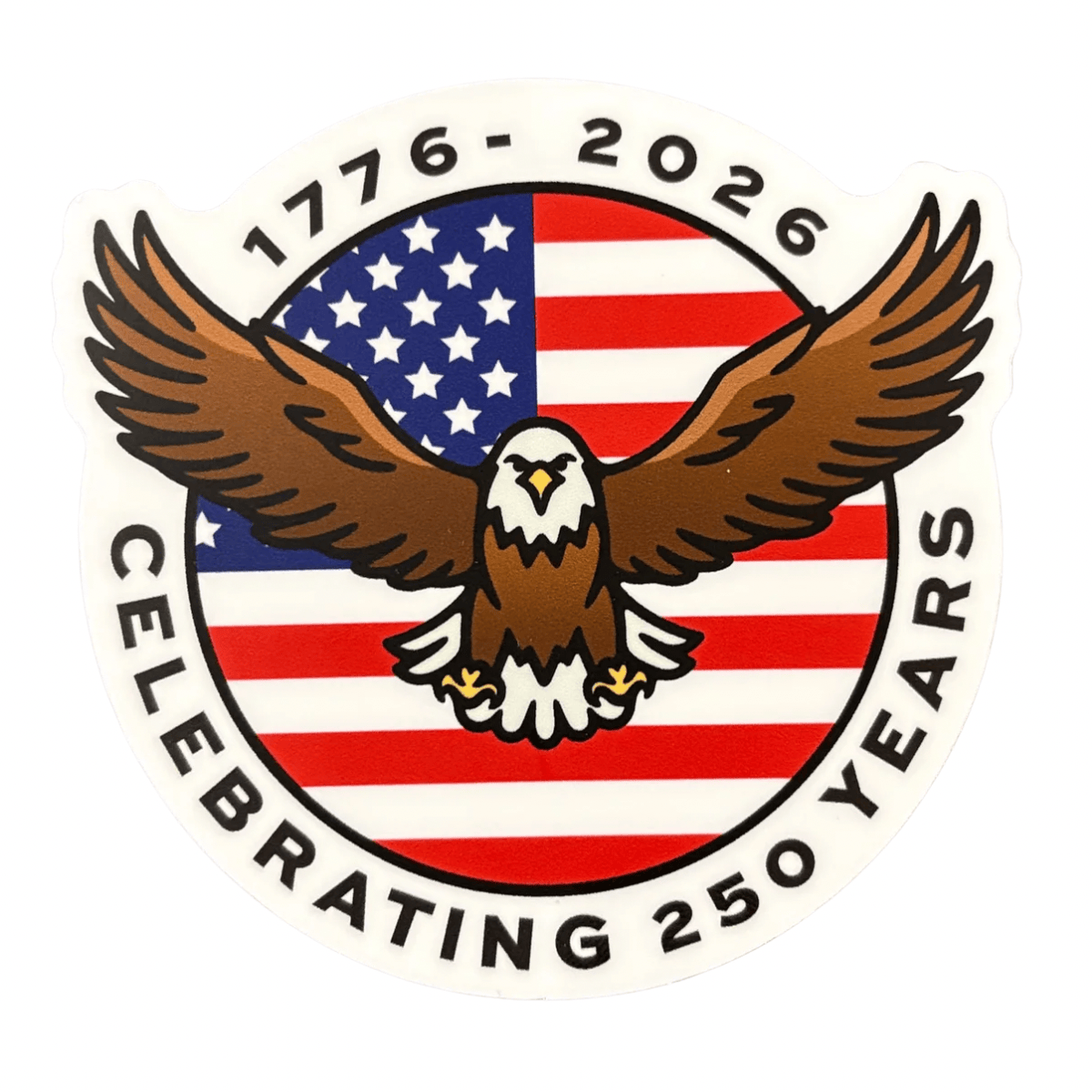 CJs Cottage Sticker Eagle 250th Anniversary USA Flag Vinyl Sticker