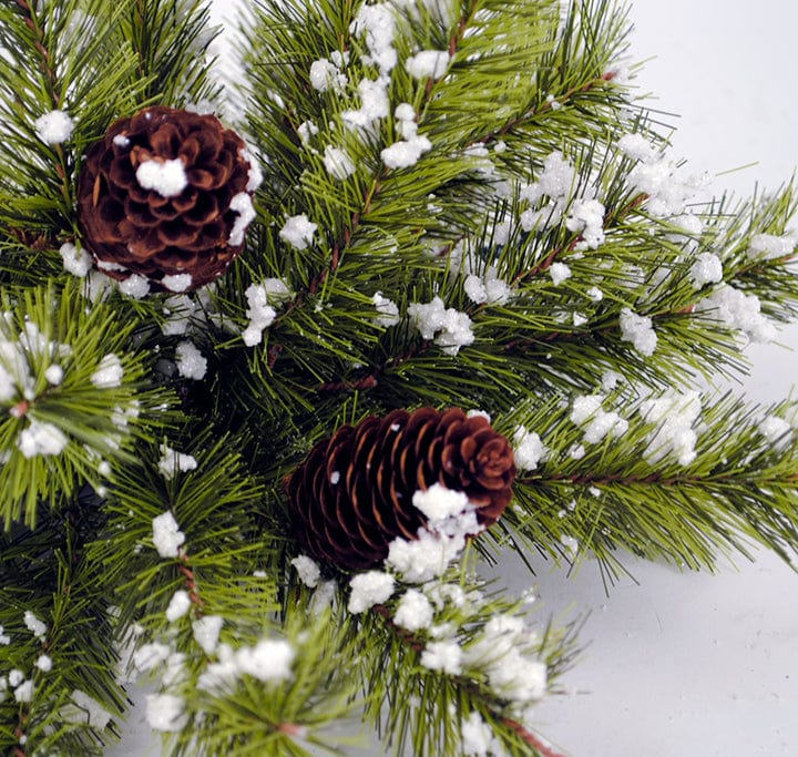 Wills Seasonal Decor 12" Easton Pine Half Ball Snow