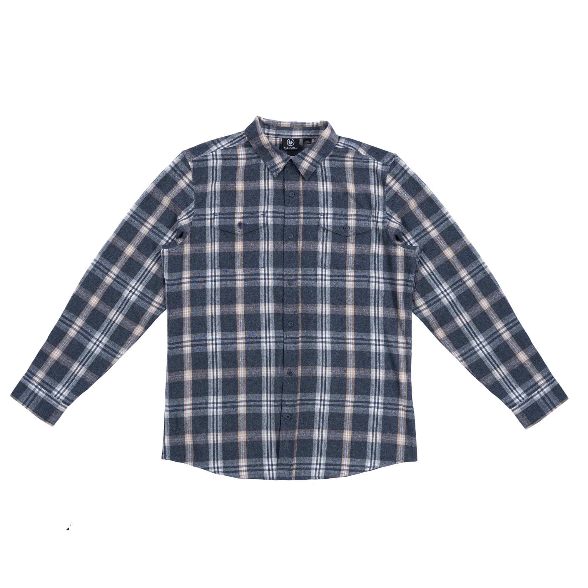 Mens Flannel Shirt: Black Yellow / XL