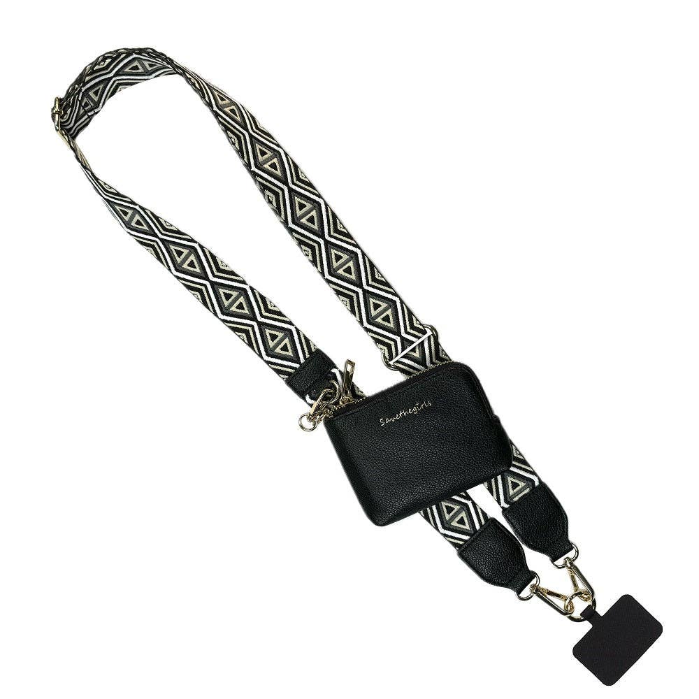 Diamond Pattern Clip & Go Strap w/RFID Pouch