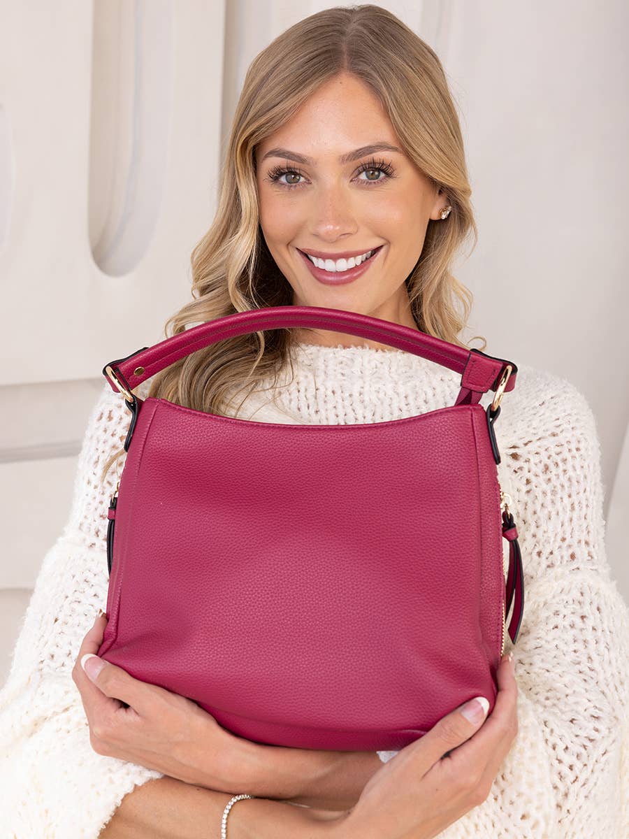 Amari Structured Satchel w/ Dual Side Pockets