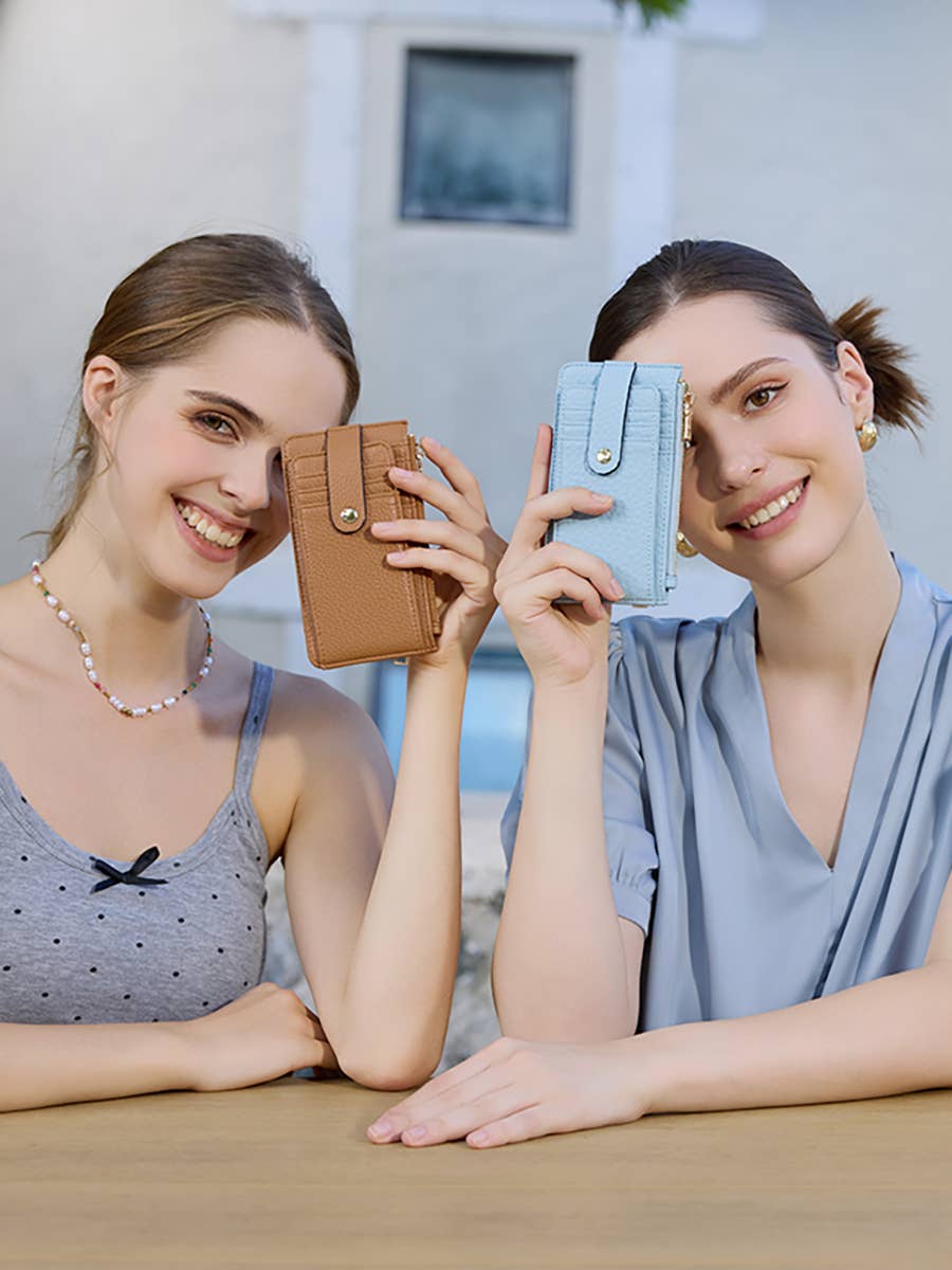 Mae RFID Multi-Card Wallet w/ Strap Snap Closure