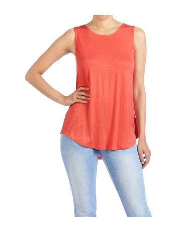 Erin Pleat Back Coral Tank