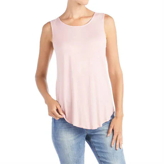 CoCo Carmen Tank Top Erin Pleat Back Pink Tank