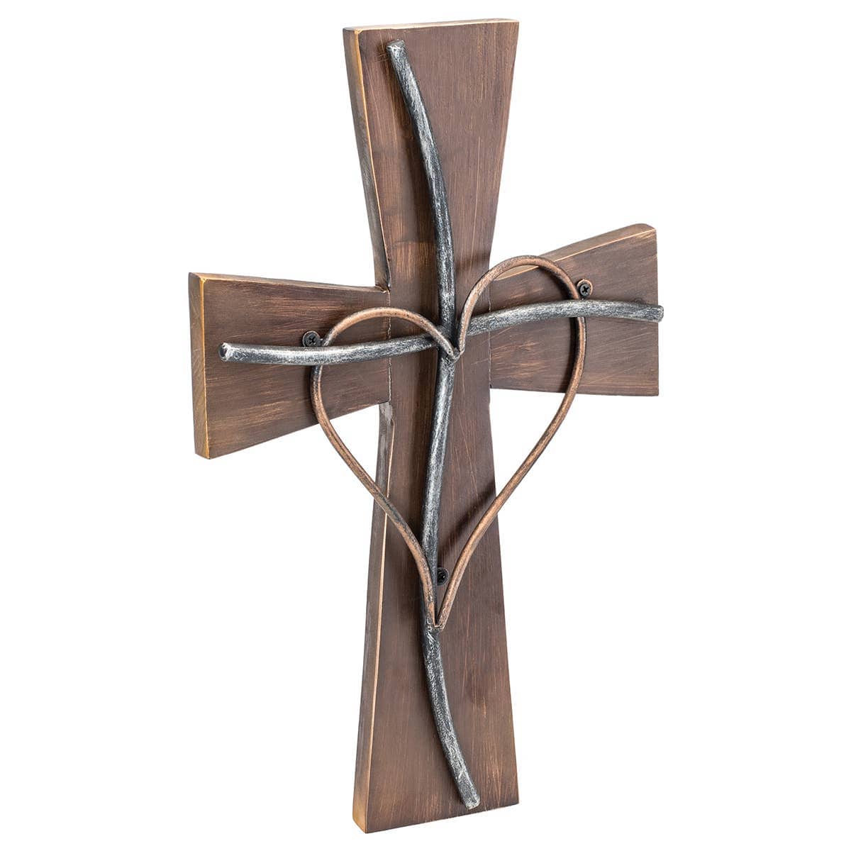 MJJ #8 (Melissa) Wall Cross Espres Silver Copper Wood Metal Wall Cross