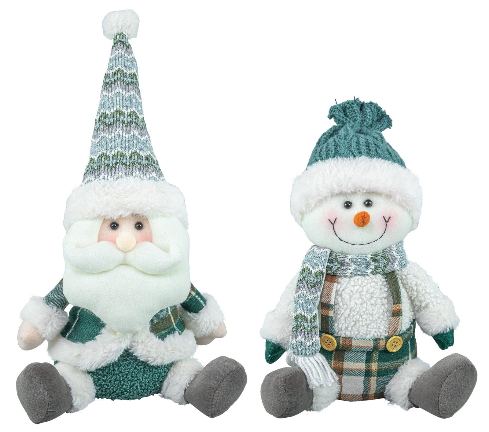 Hanna's Seasonal Decor Evergreen Santa & Snowman Sitter