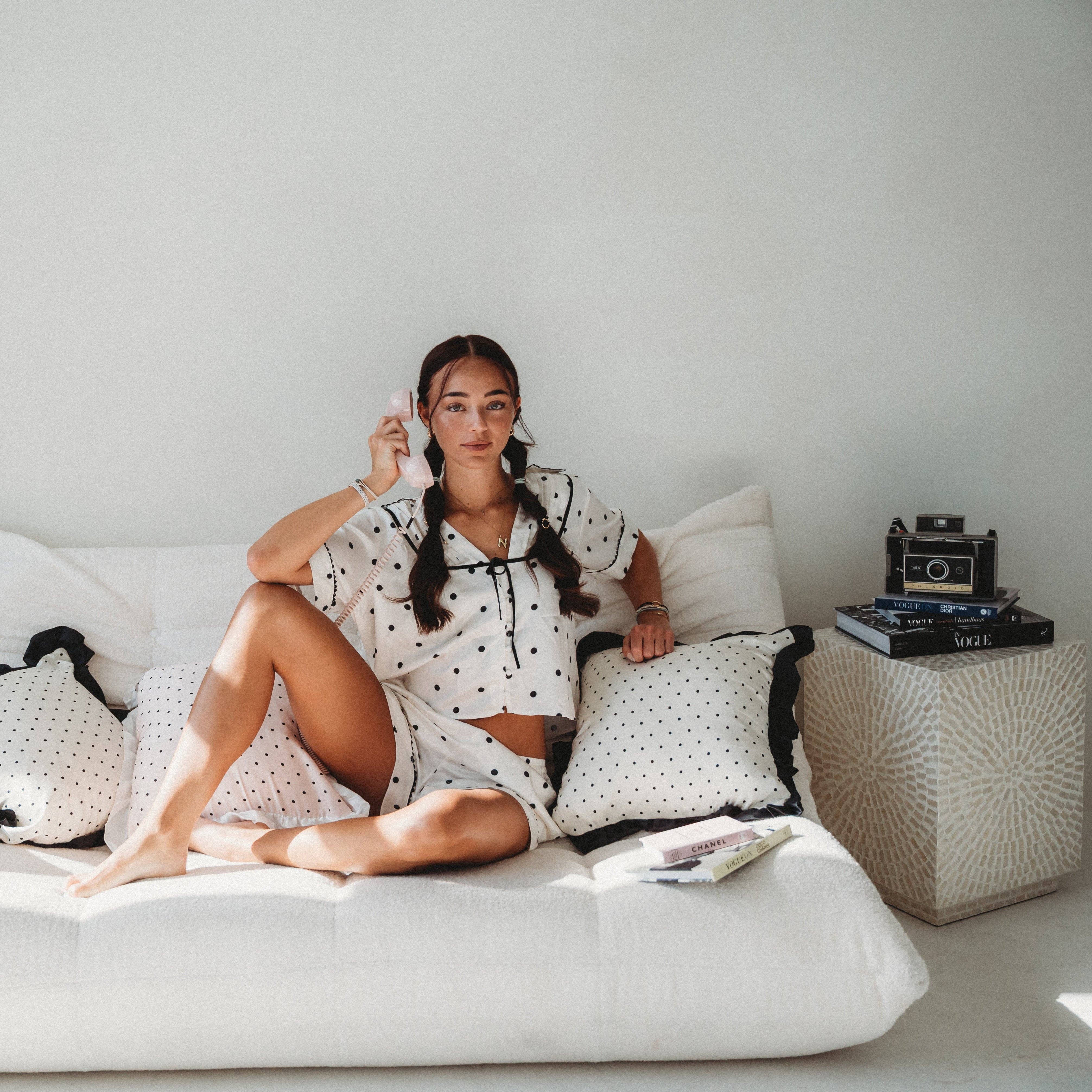 Flirt Polka Dot in Cream & Black with Green Accent K’alani Hair Tie Bracelets