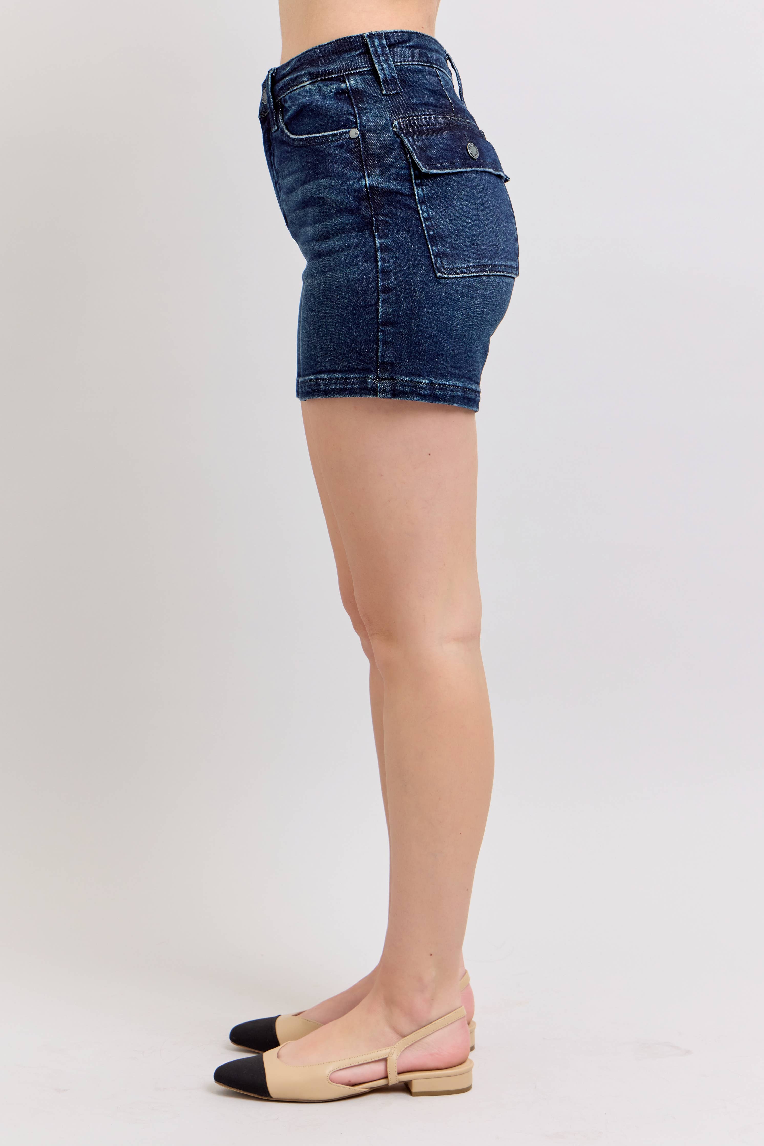 Becky Back Flap High Waisted Judy Blue Shorts