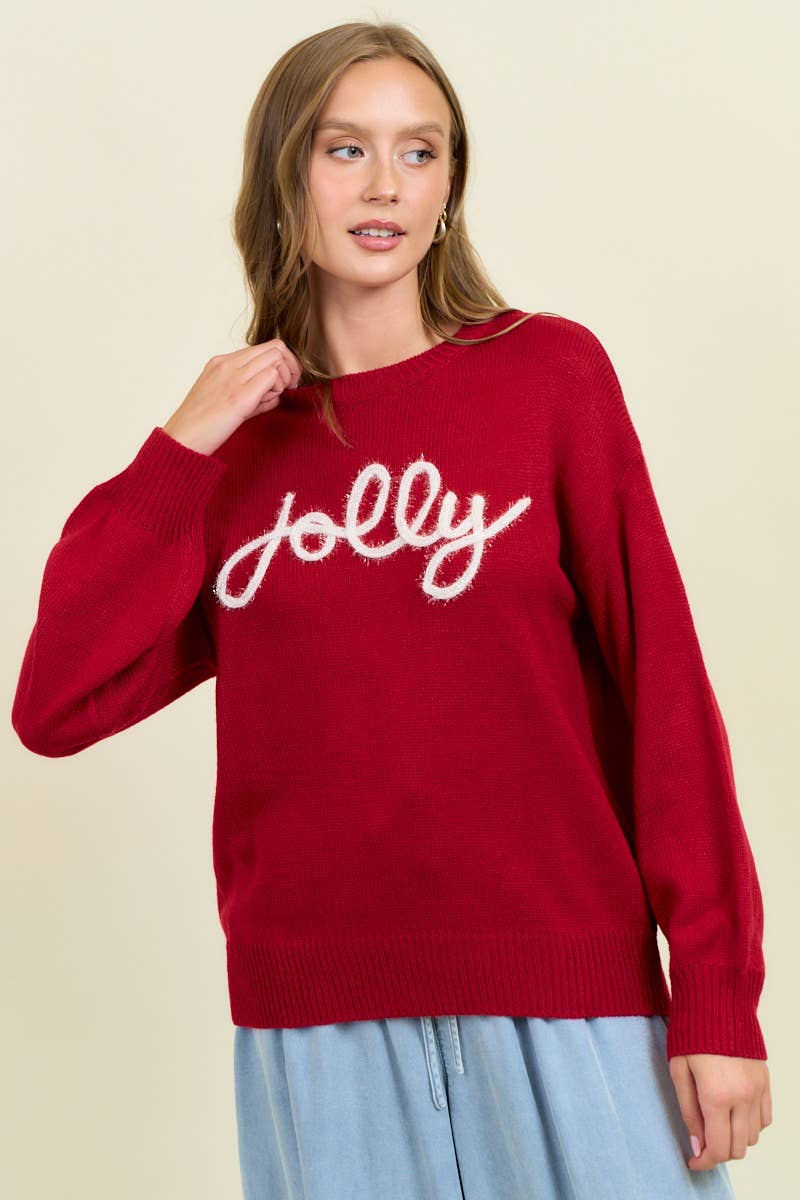 Jolly Metallic Embroidered Sweater