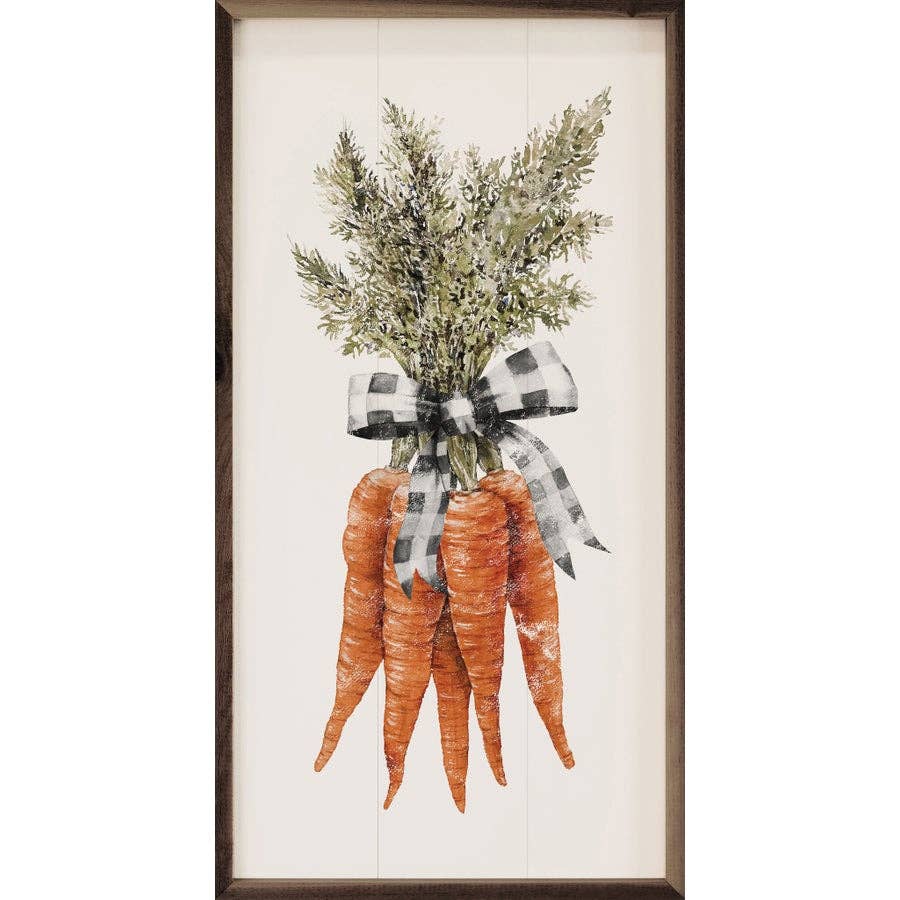 Group of Carrots With Bow White: 8 x 16 x 1.5