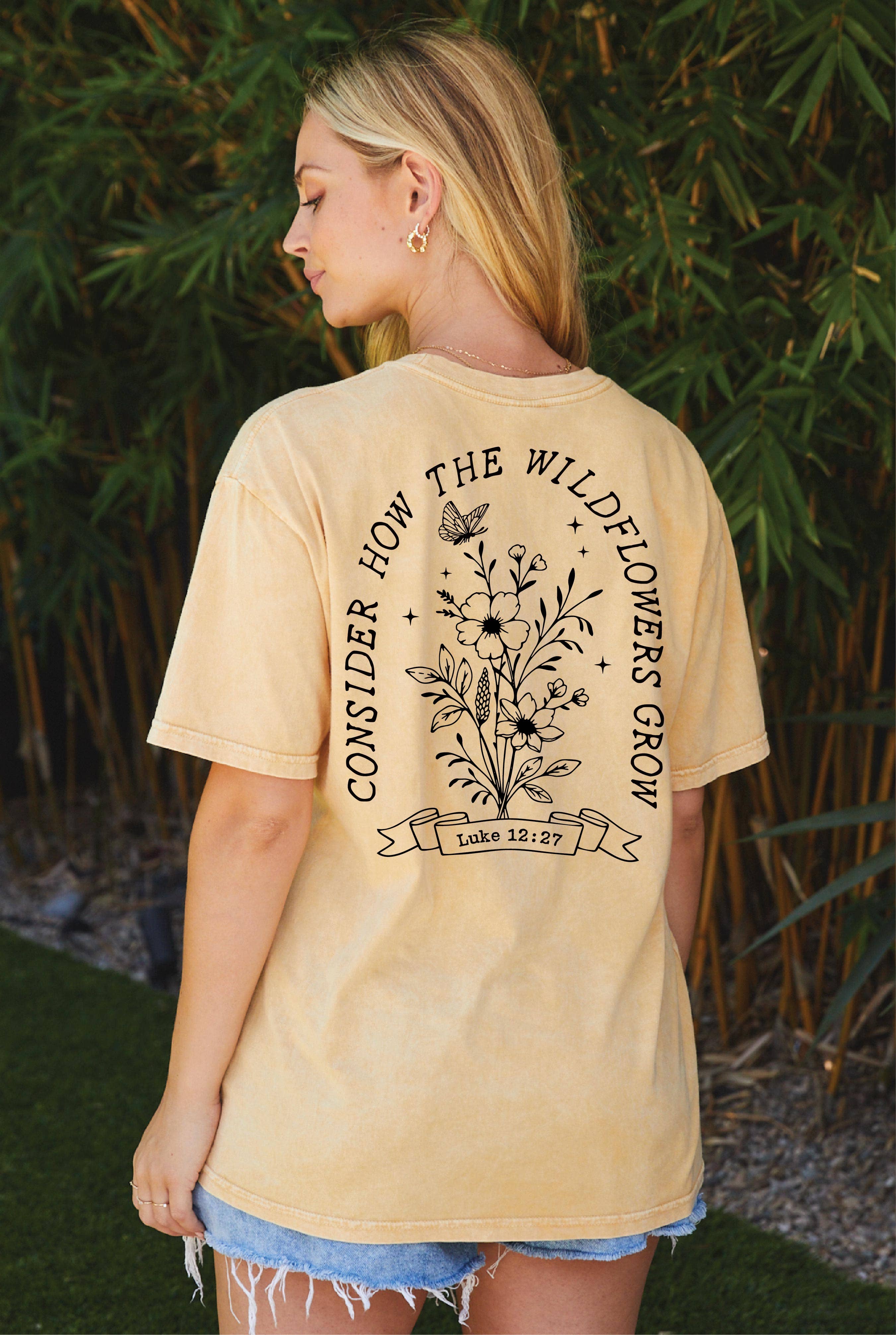 CONSIDER HOW Front & Back Mineral Graphic Top: DENIM BLUE / S