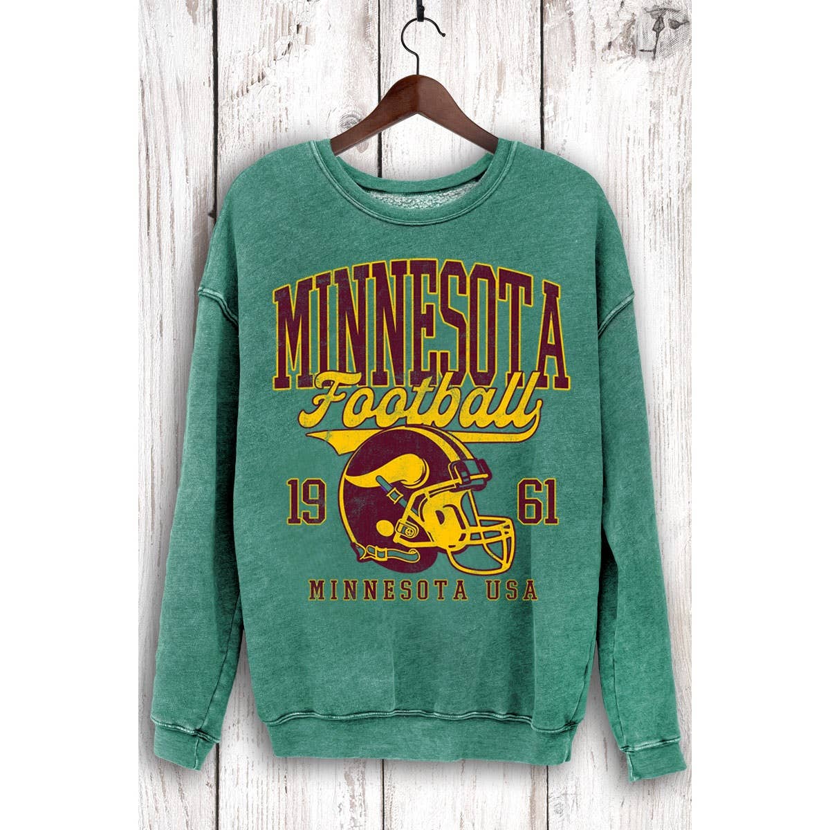 MINNESOTA FOOTBALL MINERAL SWEATSHIRTS: Mineral Mustard / S-M-L-XL(1-2-2-1)