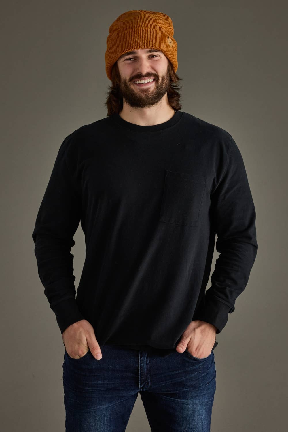 Men's Tobacco Antler Knit Beanie