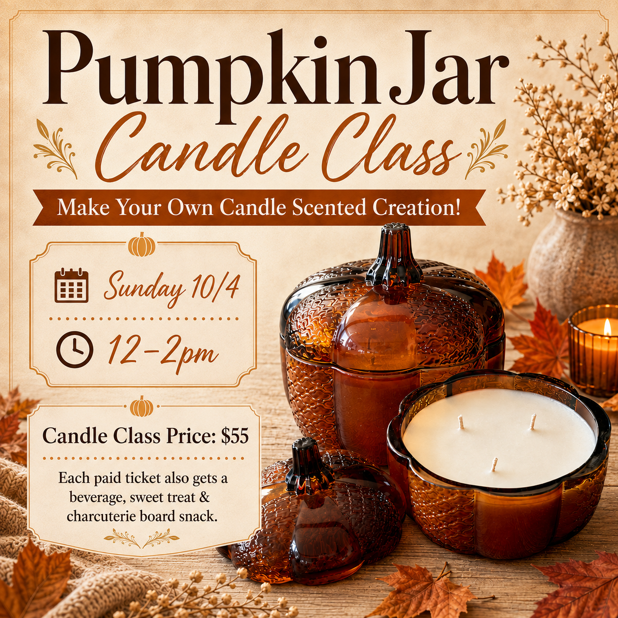 Pumpkin Jar Candle Class | 10-4-26