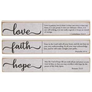 MJJ #8 (Melissa) Decor Faith Hope Love Mini Stick