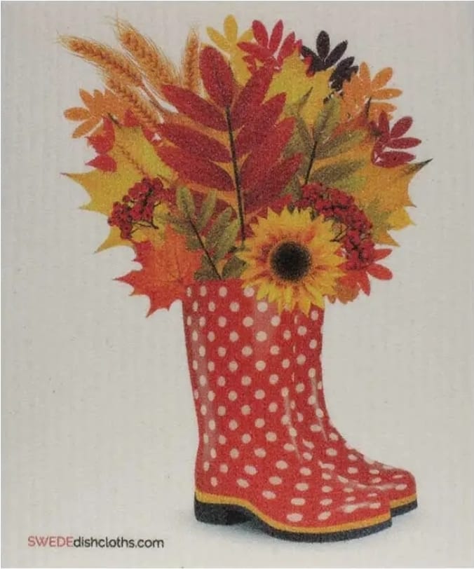 Fall Boots Pattern Swedish Sponge Cloth