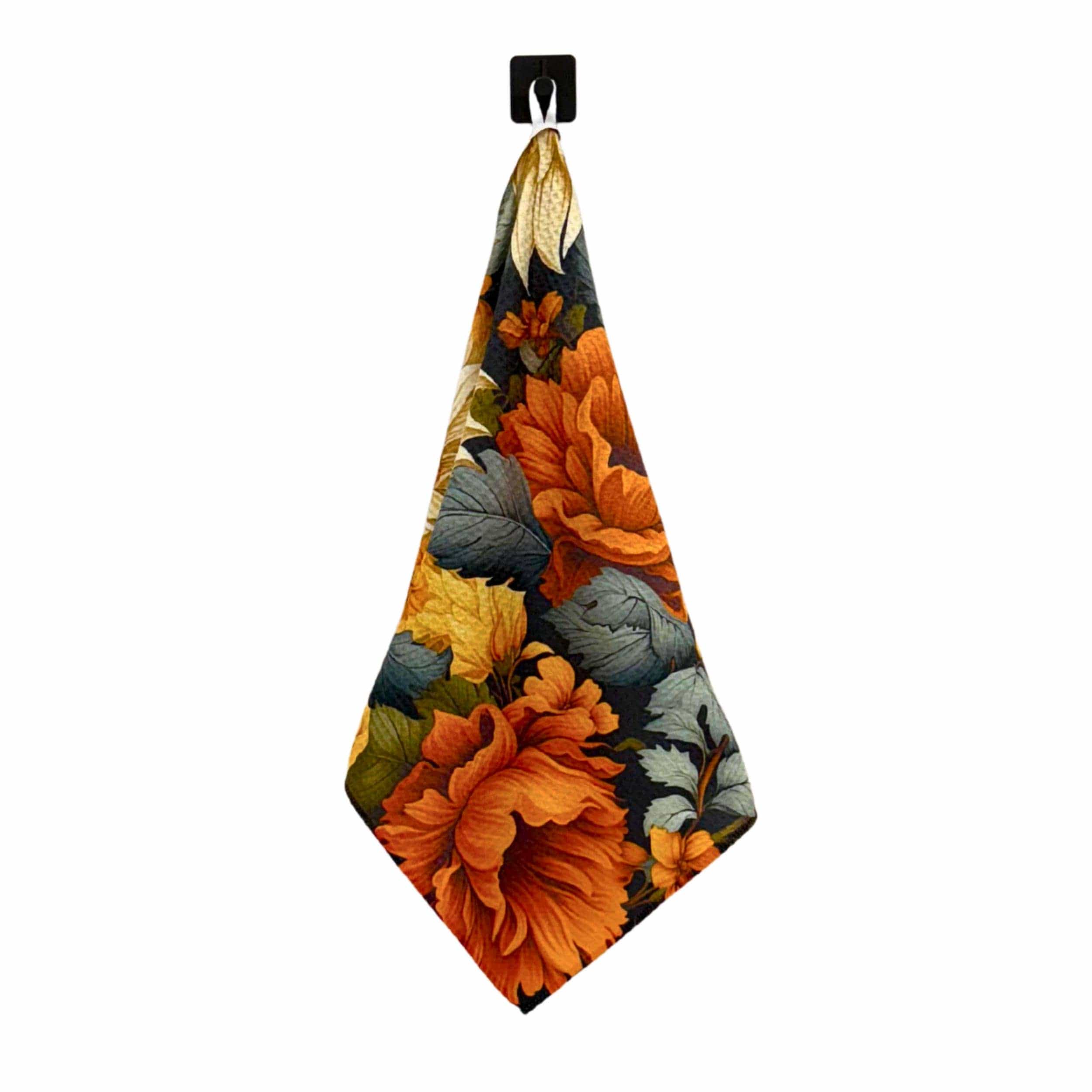 Driftless Studios Towel Fall Flowers Pattern Waffle Towel