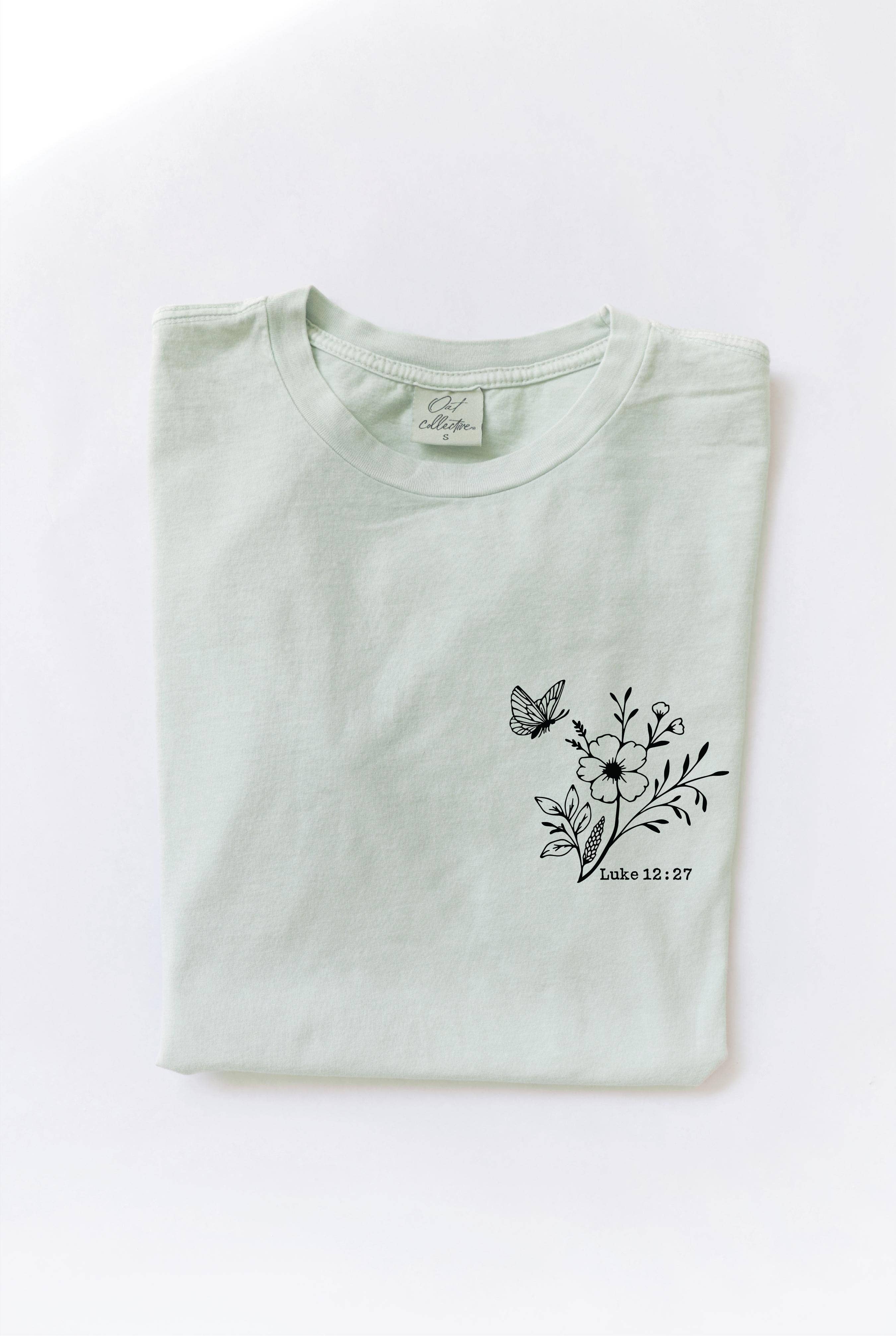 CONSIDER HOW Front & Back Mineral Graphic Top: DENIM BLUE / S