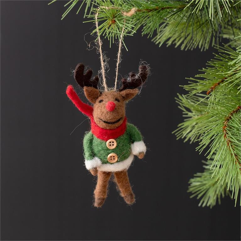 Audrey's Seasonal Decor Felted Wool Moose Ornament